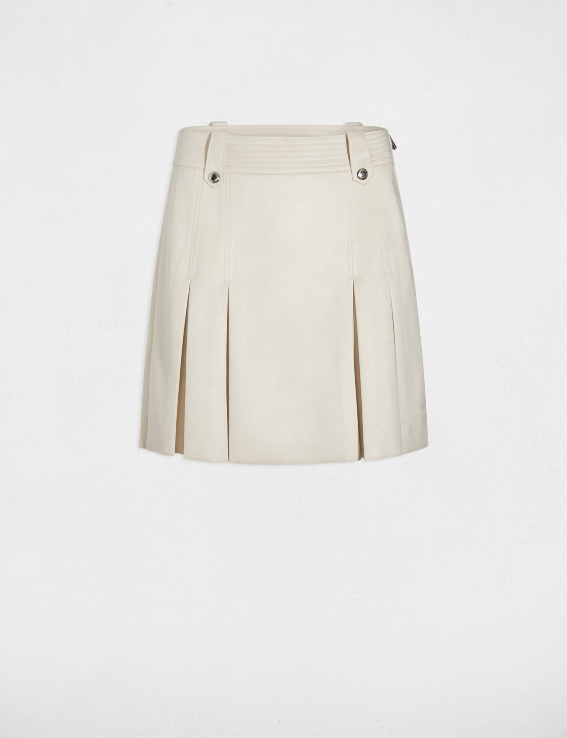 Falda corta de antelina crudo mujer