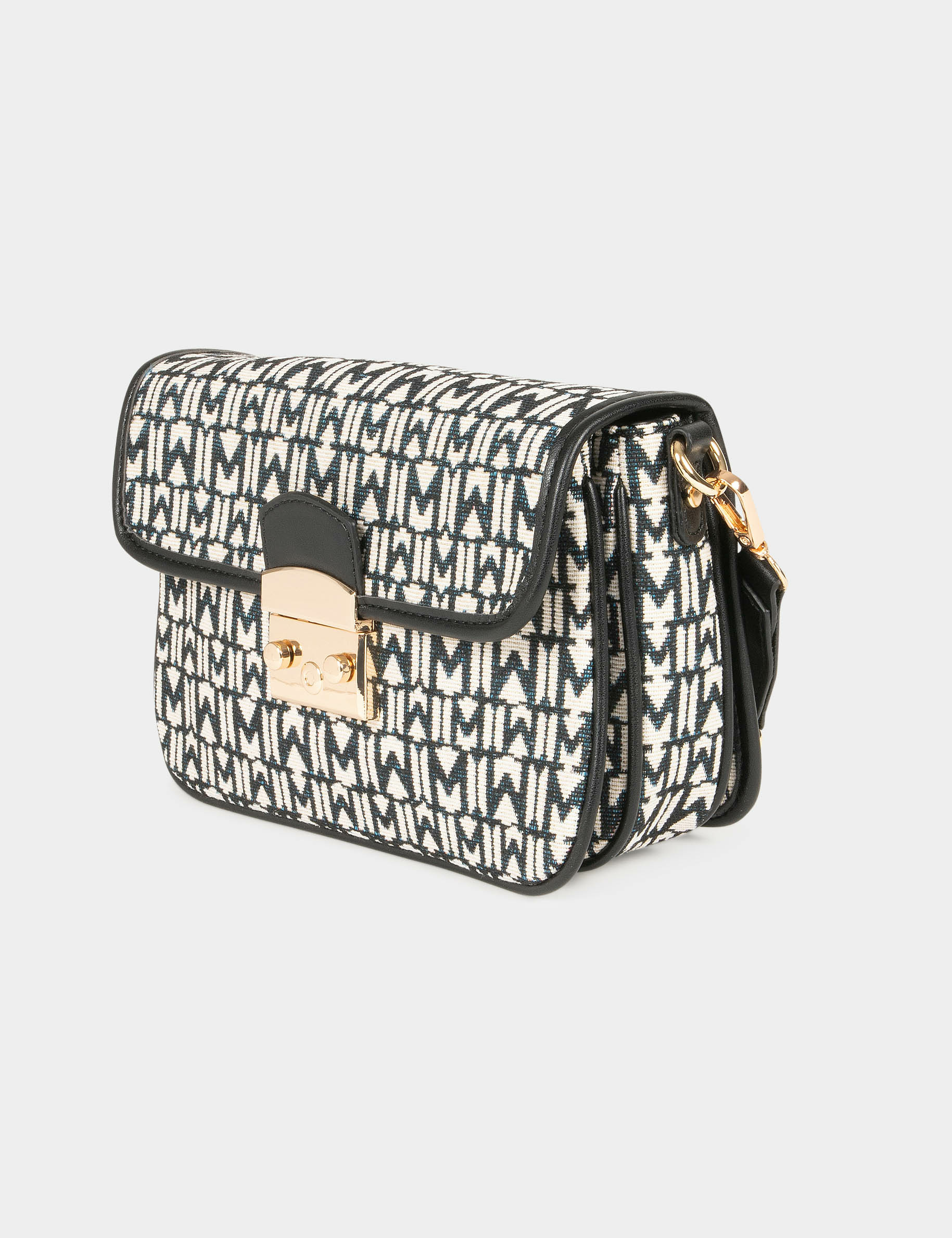 bolso estampado monogram negro mujer Bolso estampado monogram negro mujer
