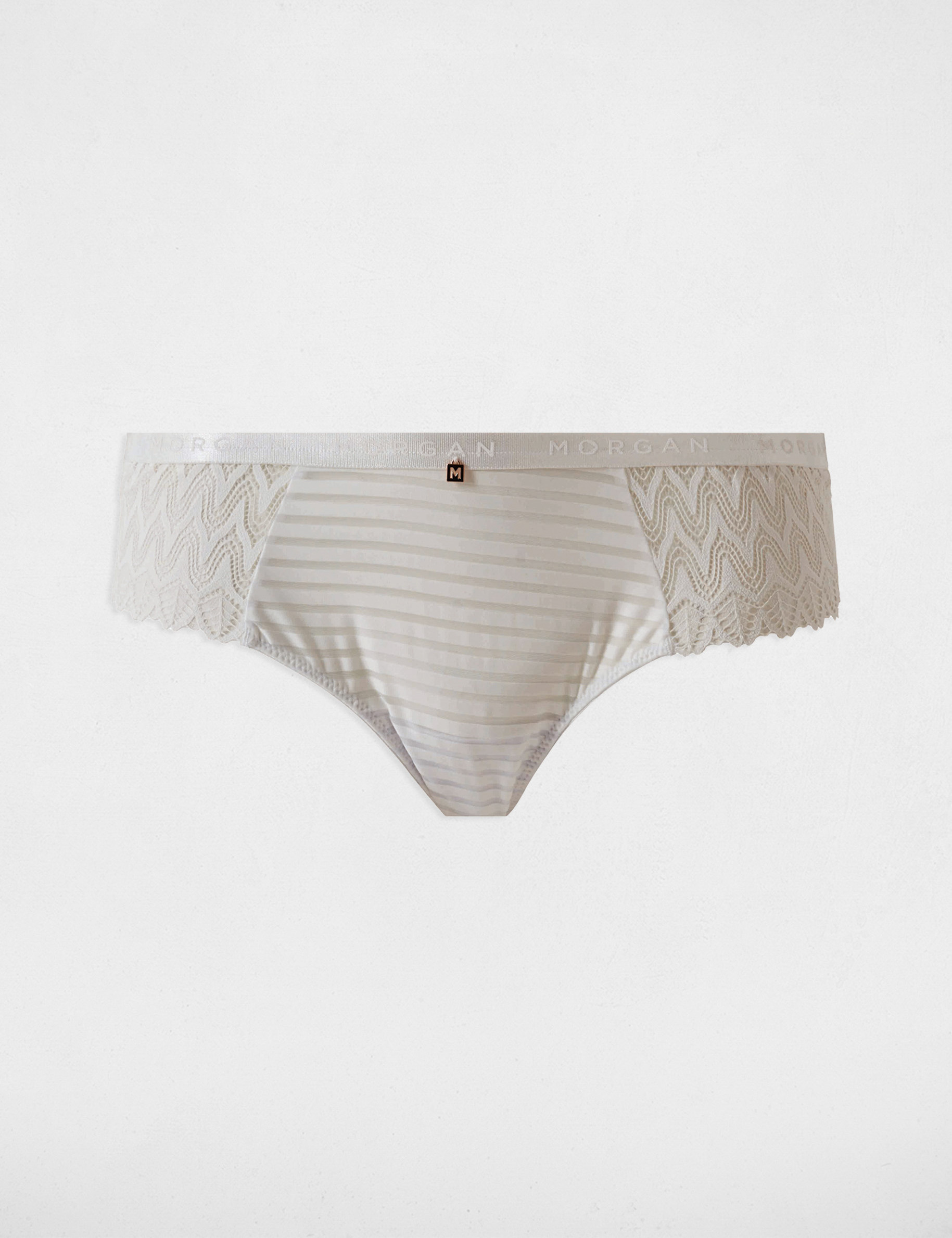 Shorty de encaje blanco mujer