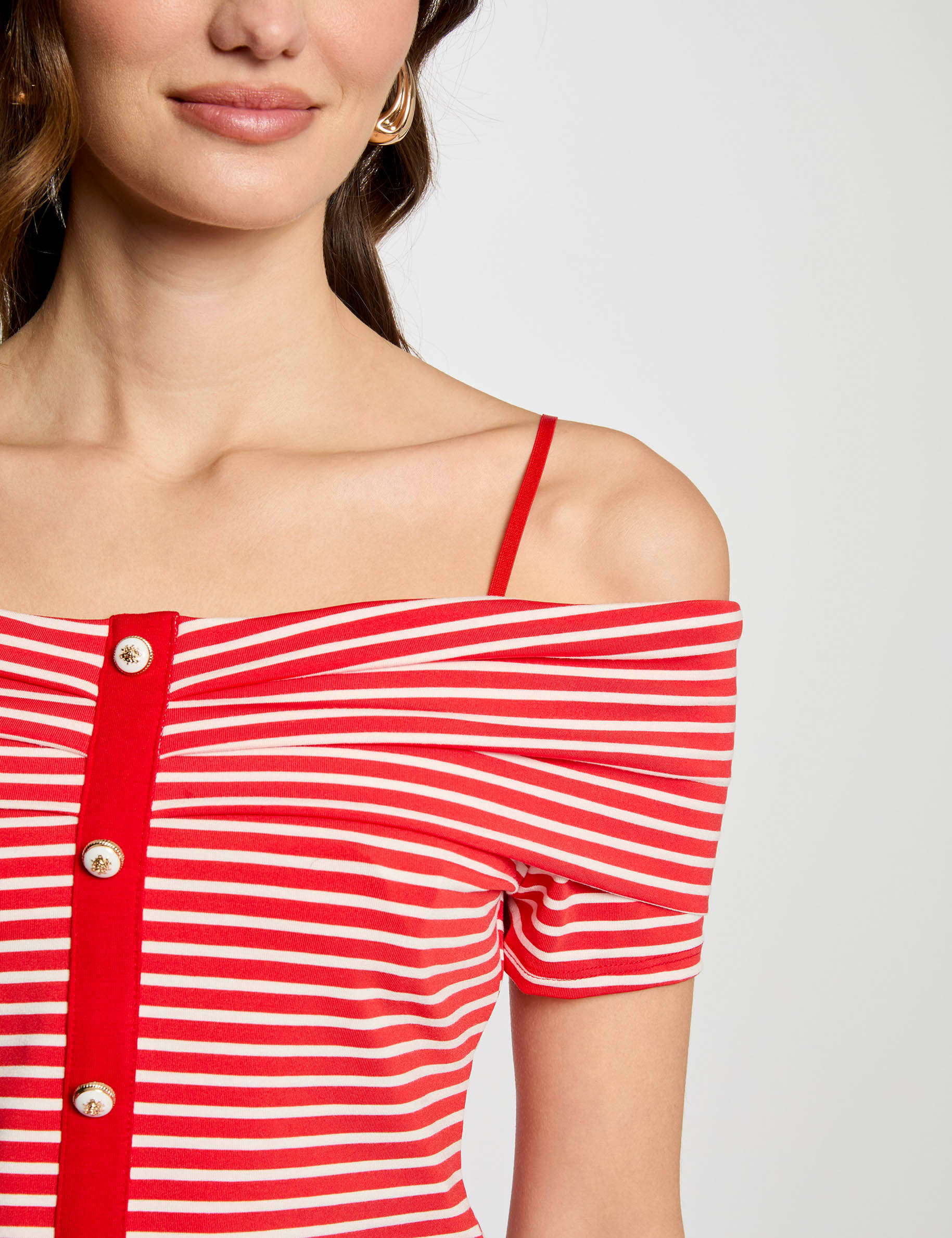 camiseta manga corta rayas rojo mujer Camiseta manga corta rayas rojo mujer