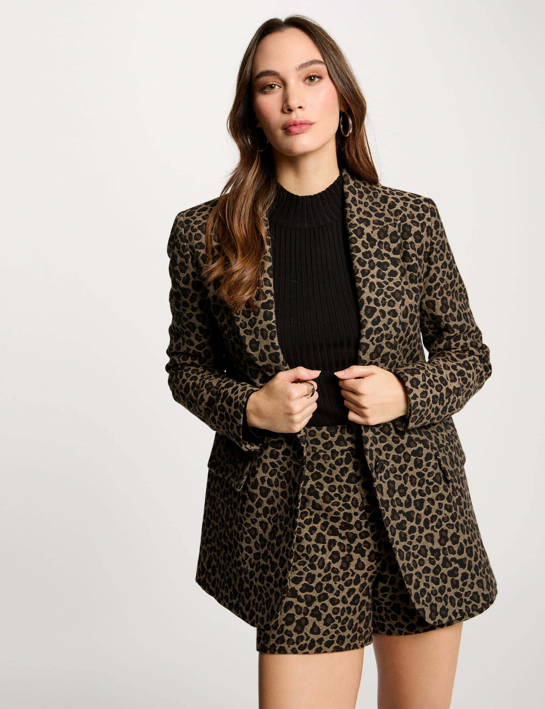 chaqueta estampado leopardo multicolor mujer Chaqueta estampado leopardo multicolor mujer