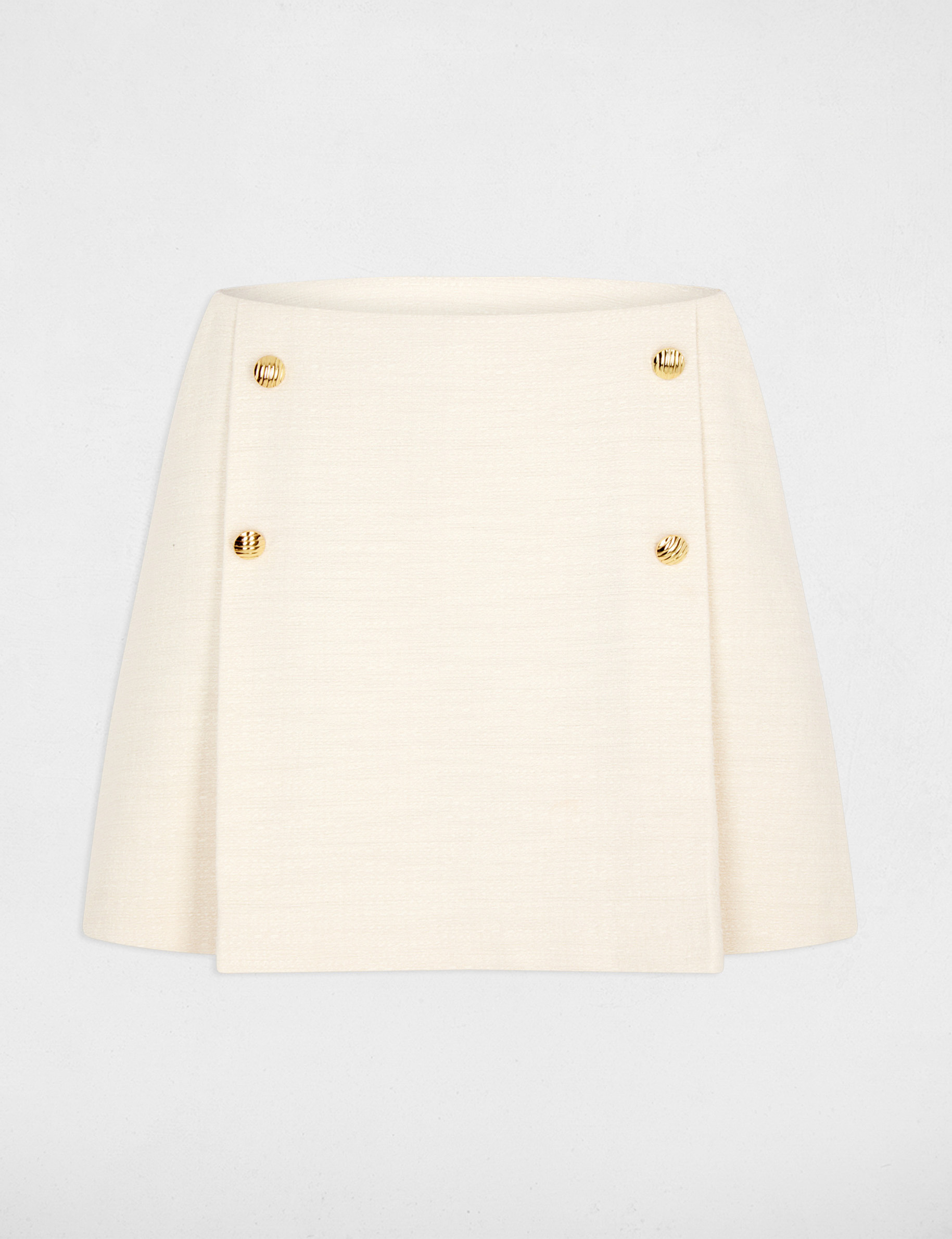 Falda-pantal&oacute;n de tweed ajustada arena mujer
