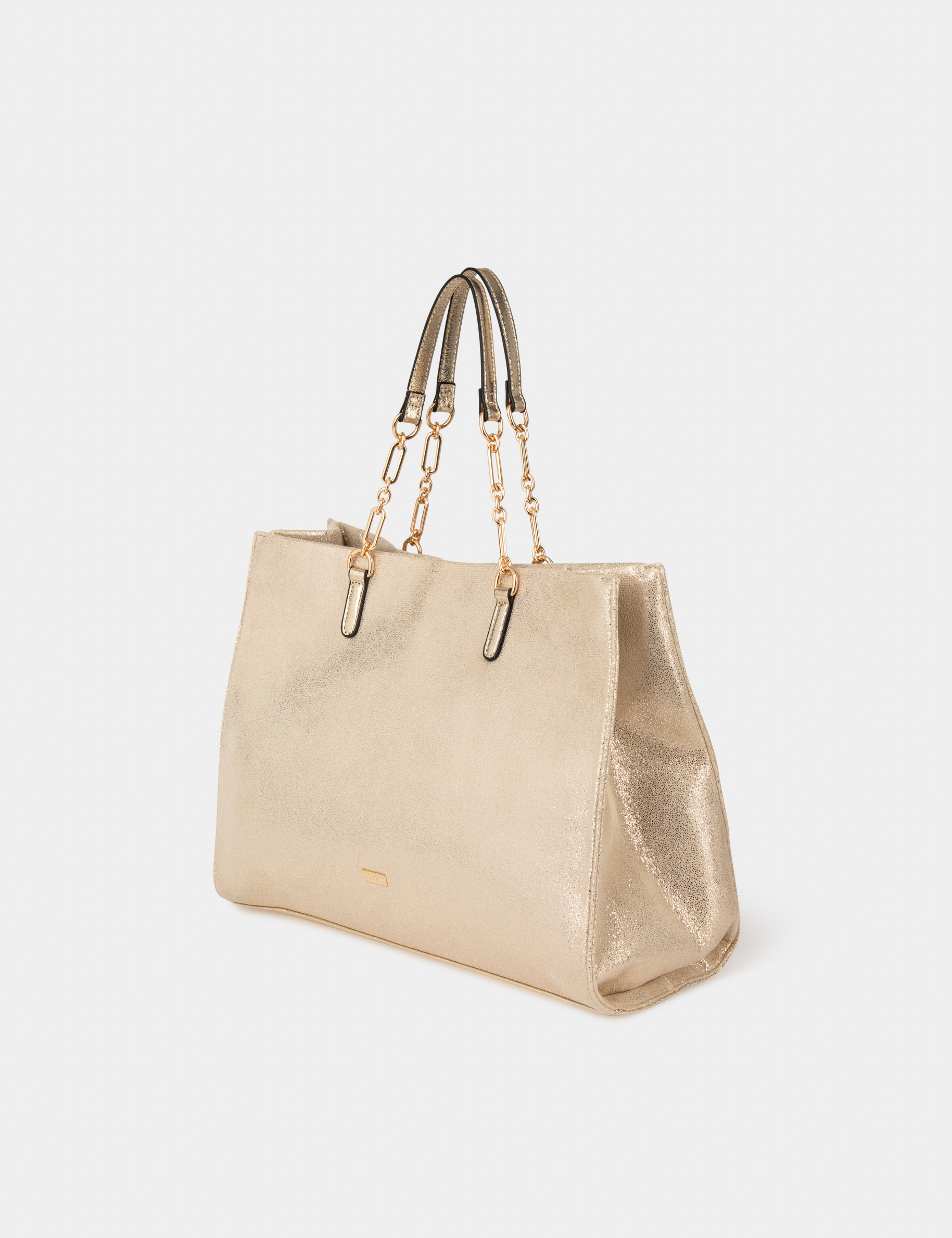 bolso shopper efecto acolchado dorado mujer Bolso shopper efecto acolchado dorado mujer