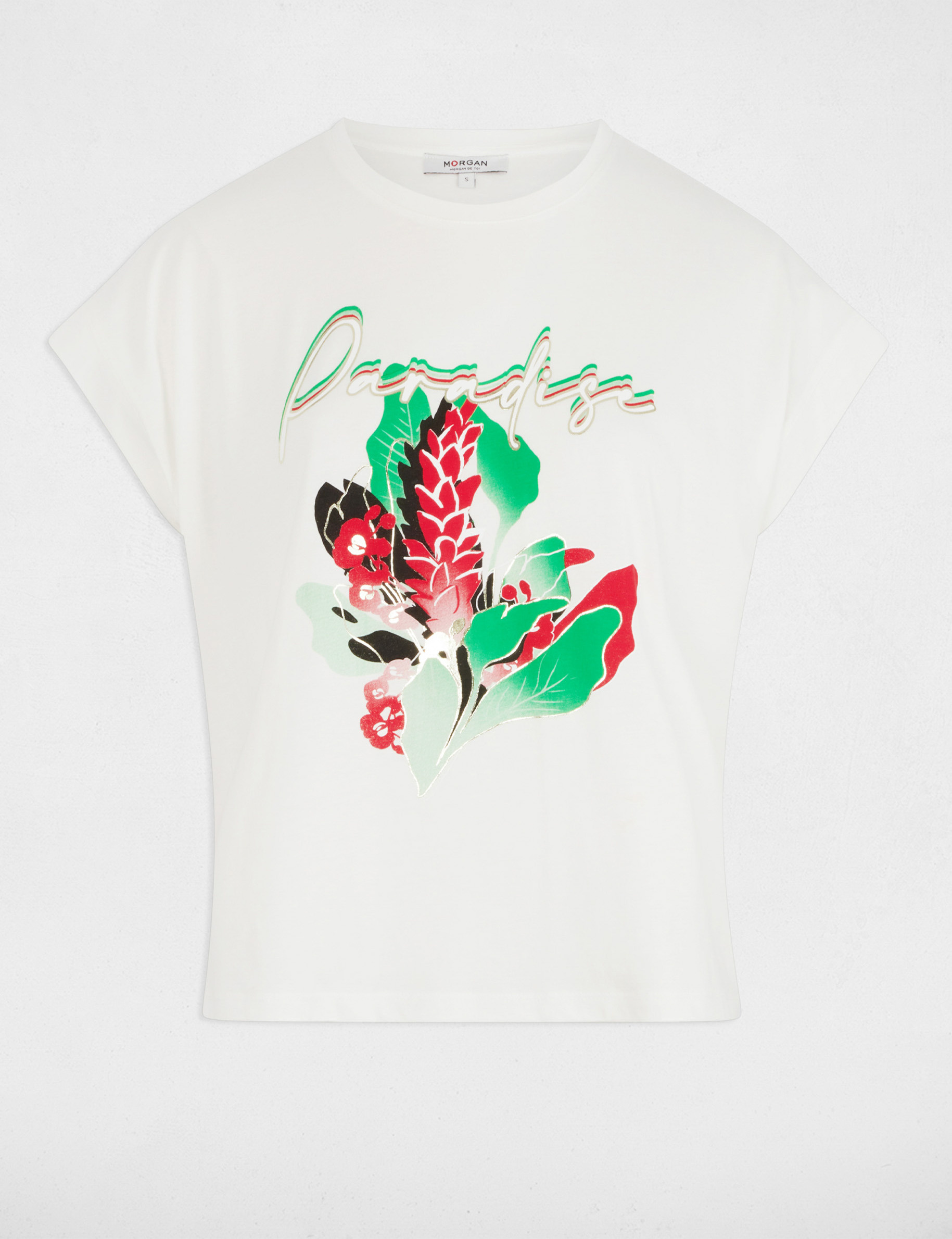 Camiseta con mensaje blanco mujer