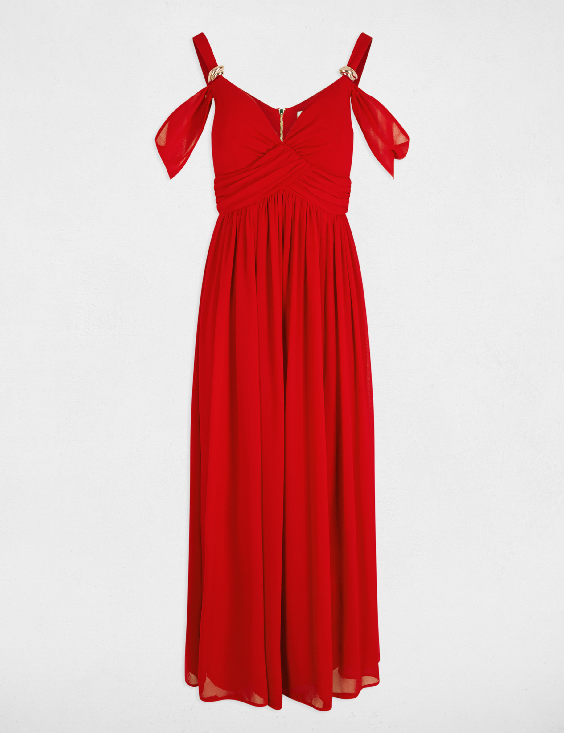 Vestido largo rojo mujer