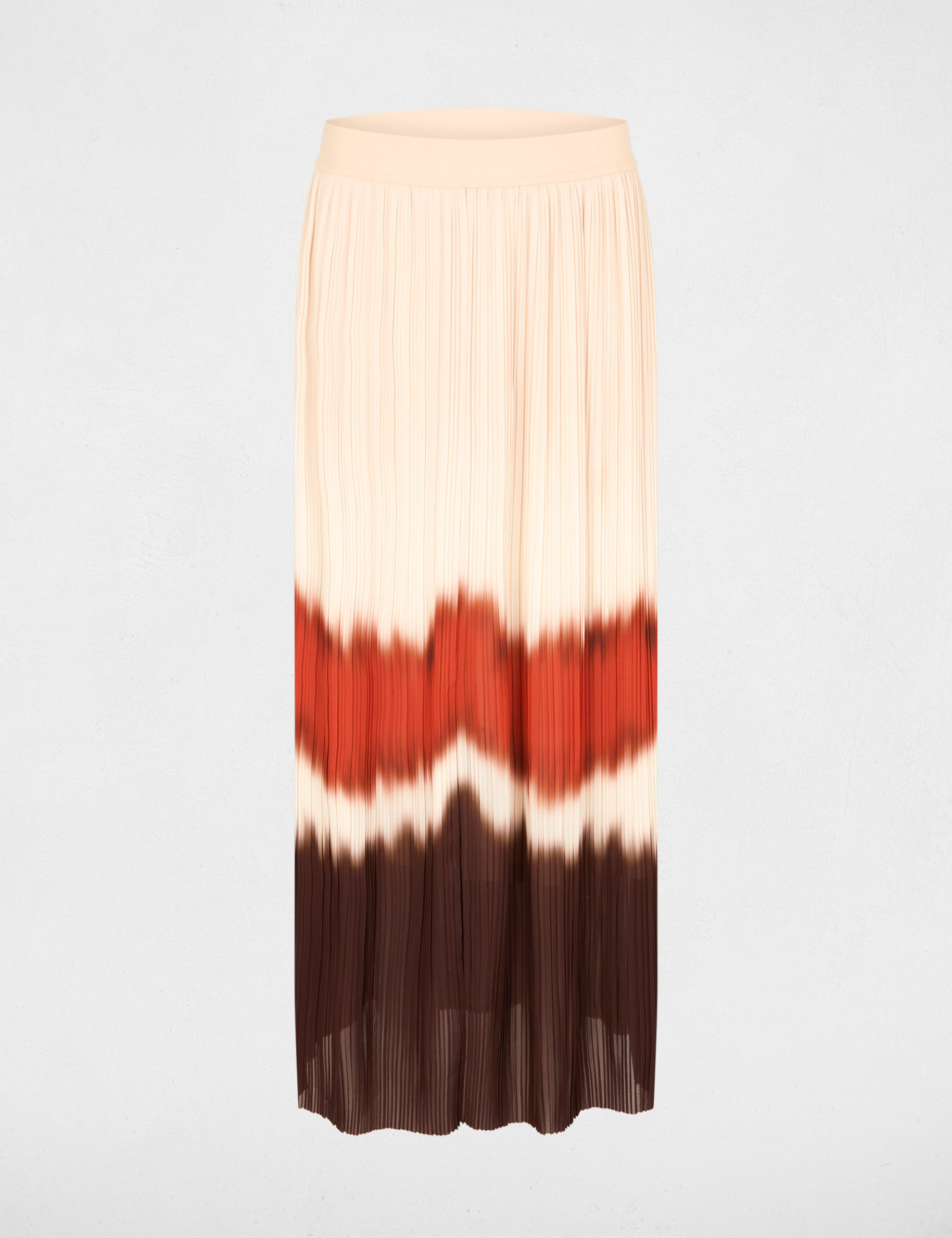 Falda larga plisada multicolor mujer