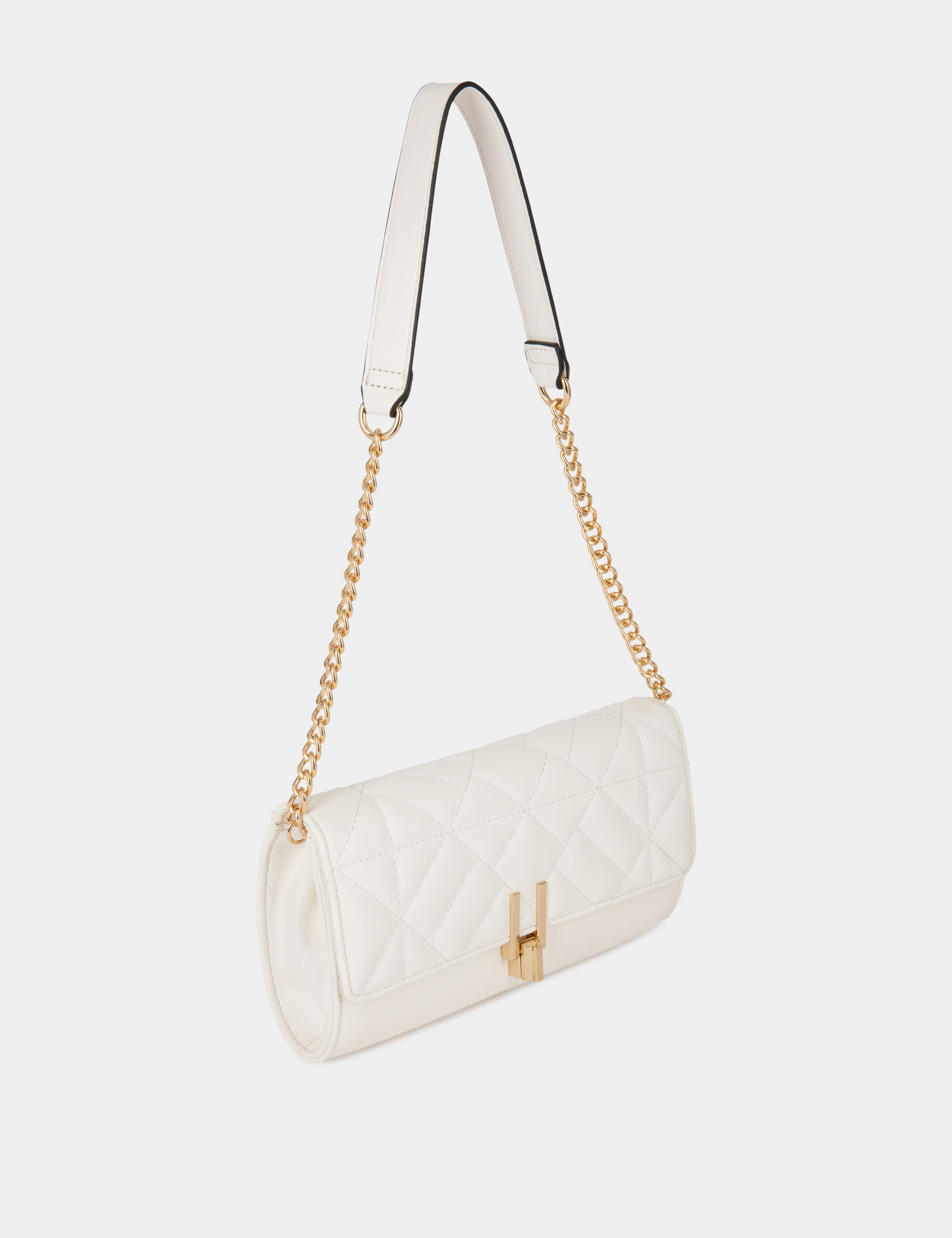 bolso cartera de mano efecto acolchado blanco mujer Bolso cartera de mano efecto acolchado blanco mujer