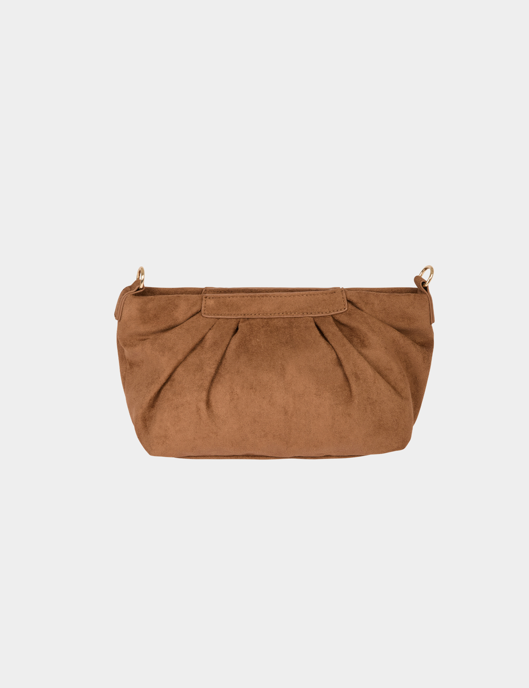 Bolso bandolera de ante marr&oacute;n co&ntilde;ac mujer