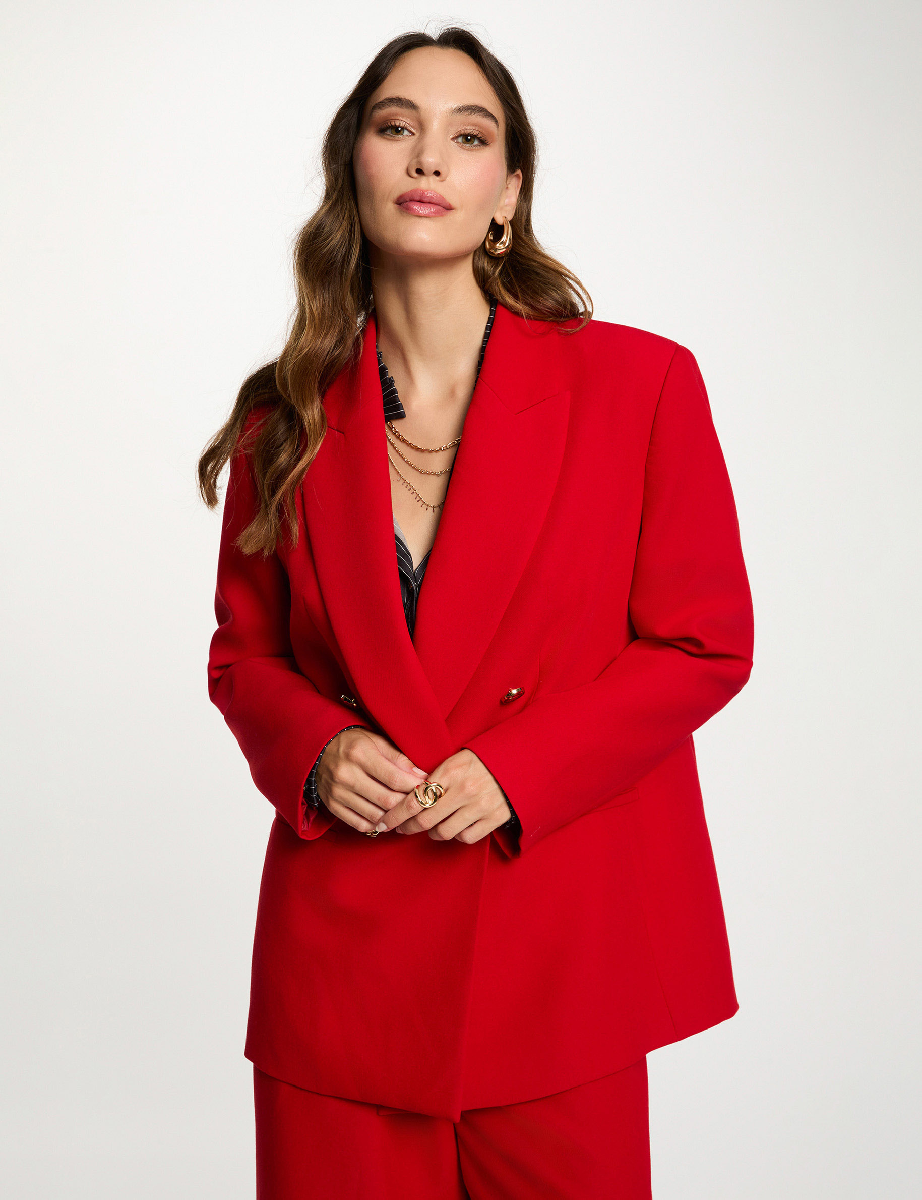 Blazer oversize rojo mujer