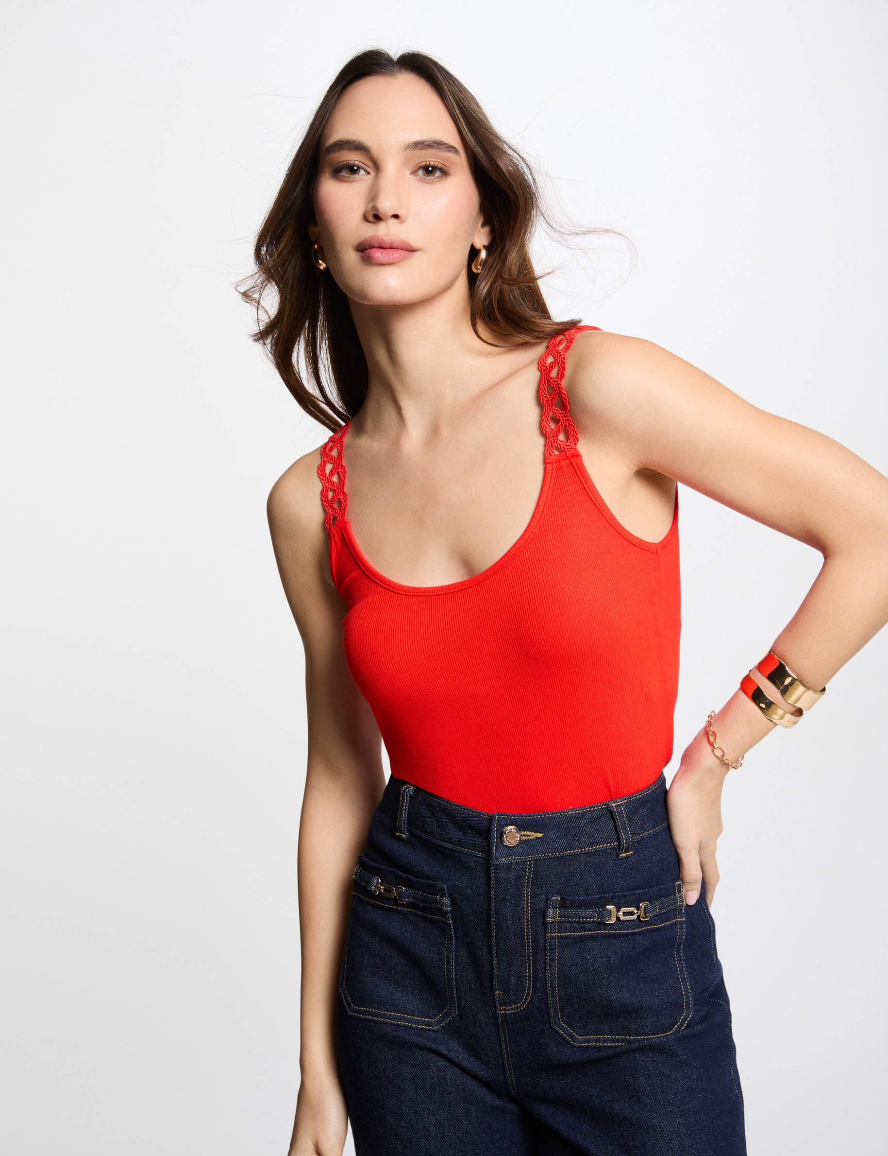 top sin manga orange mujer Top sin manga orange mujer