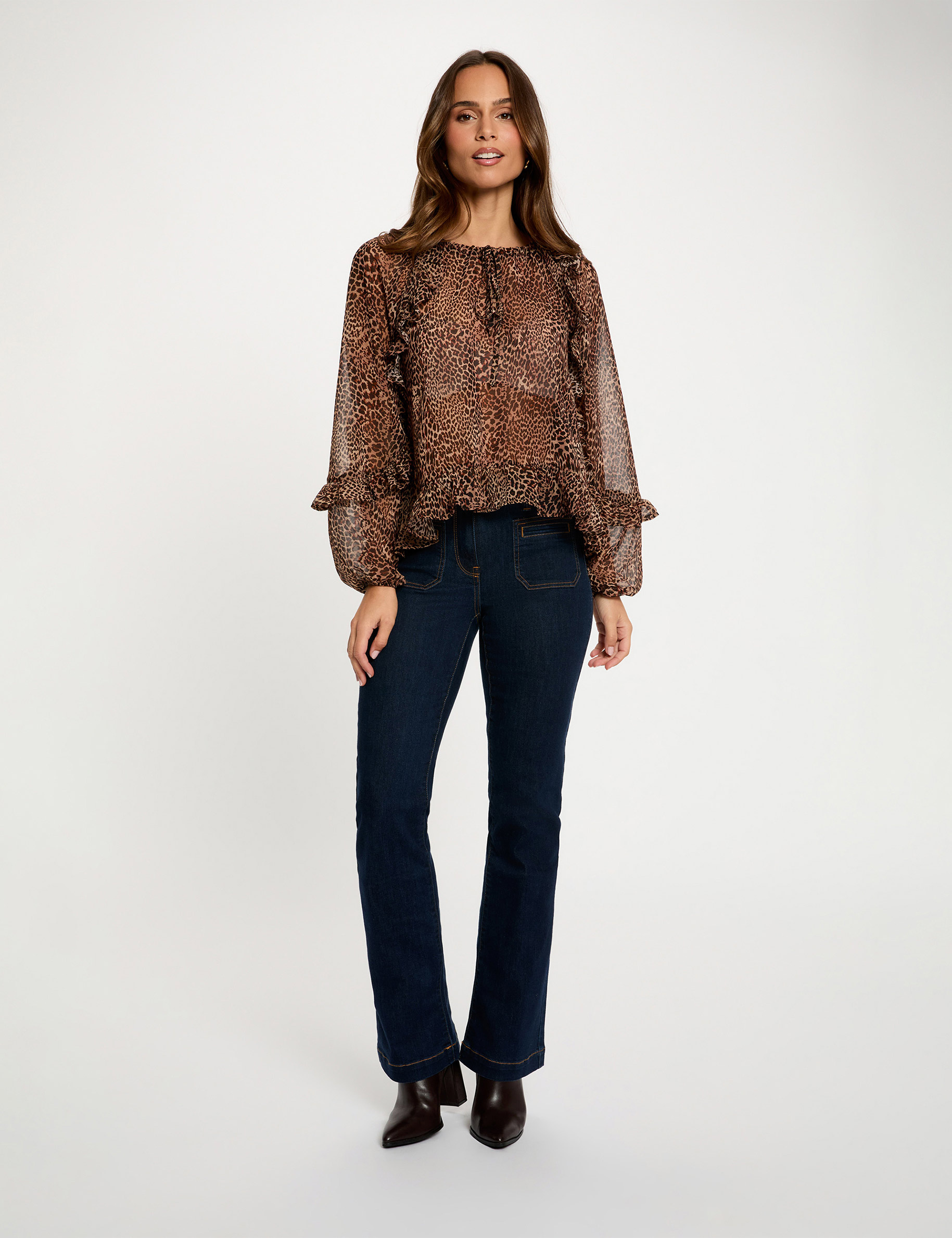 Blusa entallada con cuello en v multicolor mujer