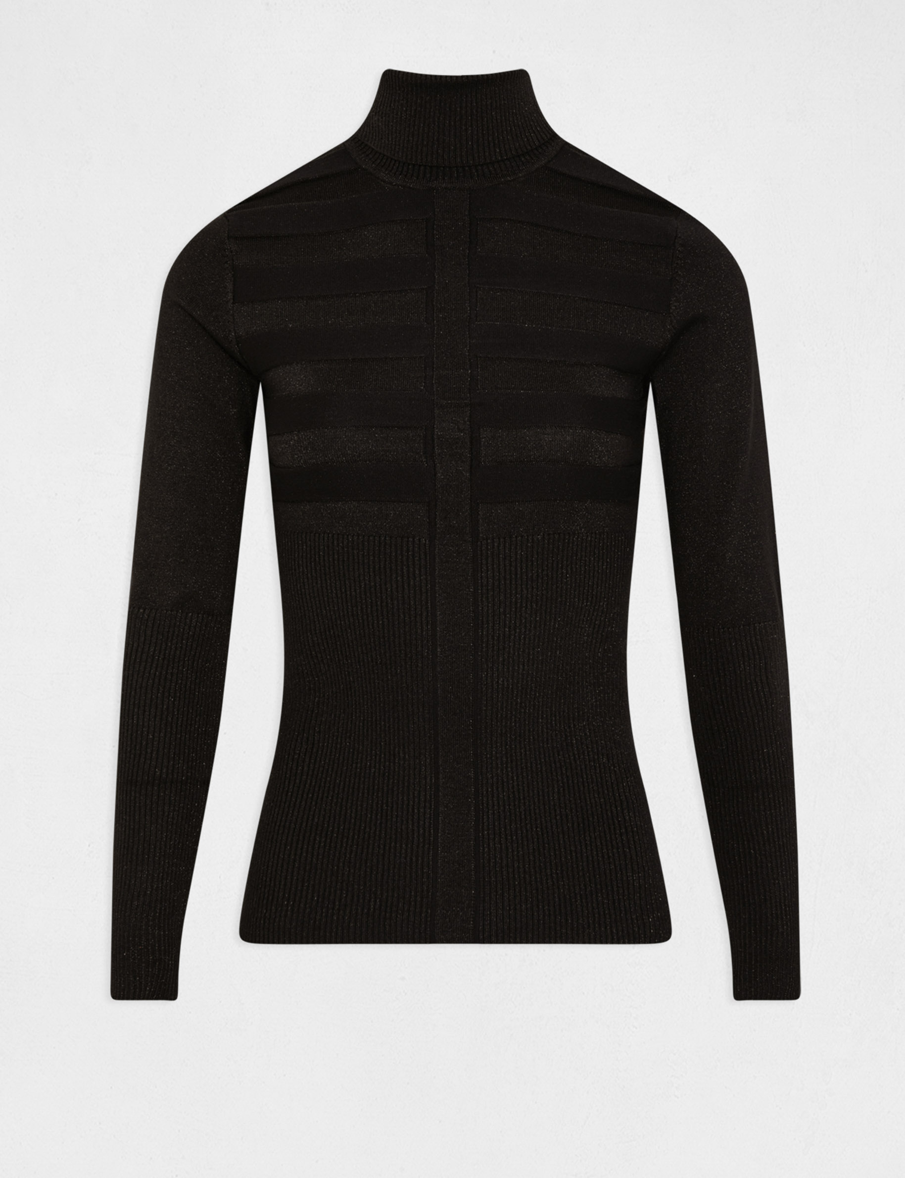 jersey manga larga con cuello de tortuga negro mujer Jersey manga larga con cuello de tortuga negro mujer