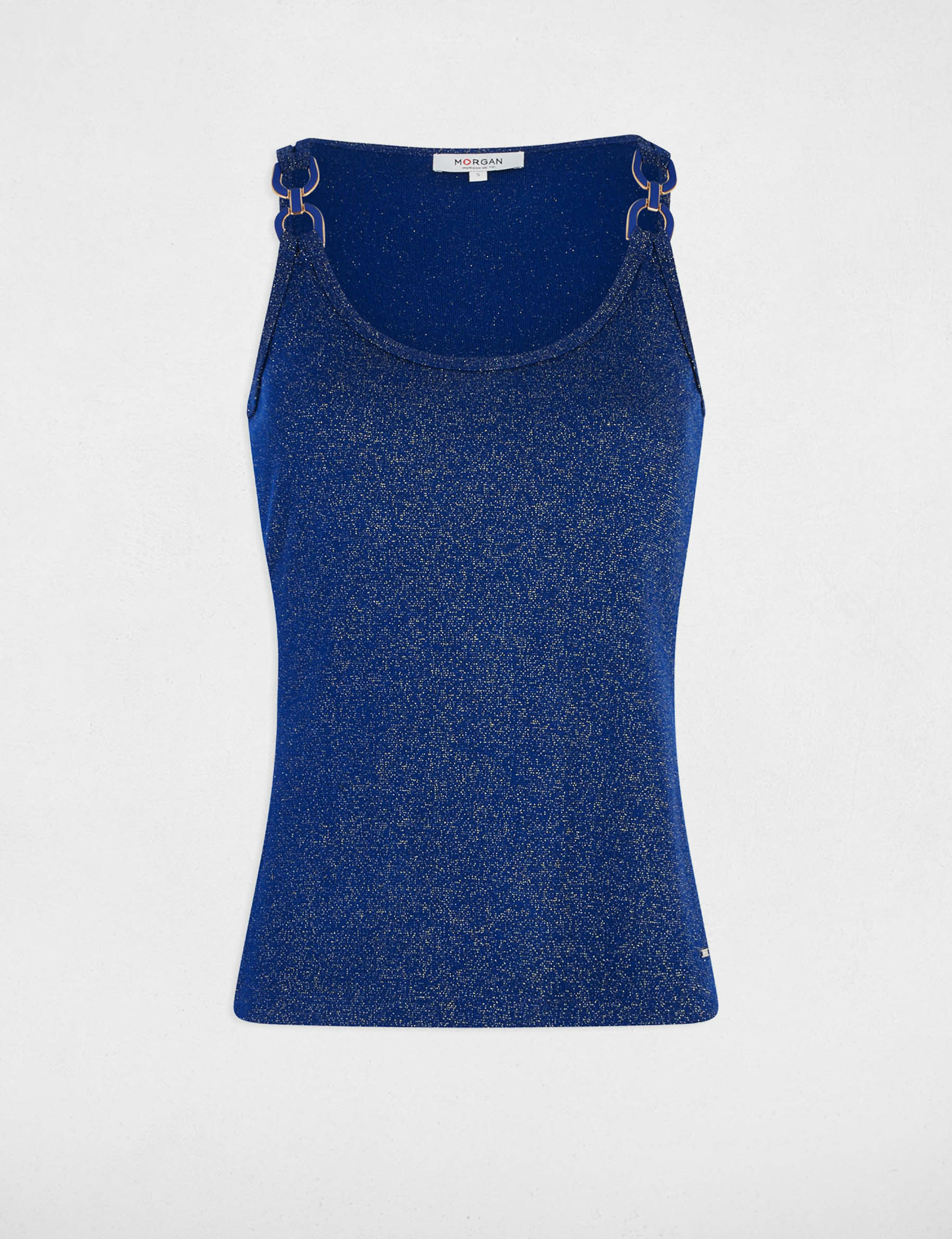 Top sin manga azul eléctrico mujer