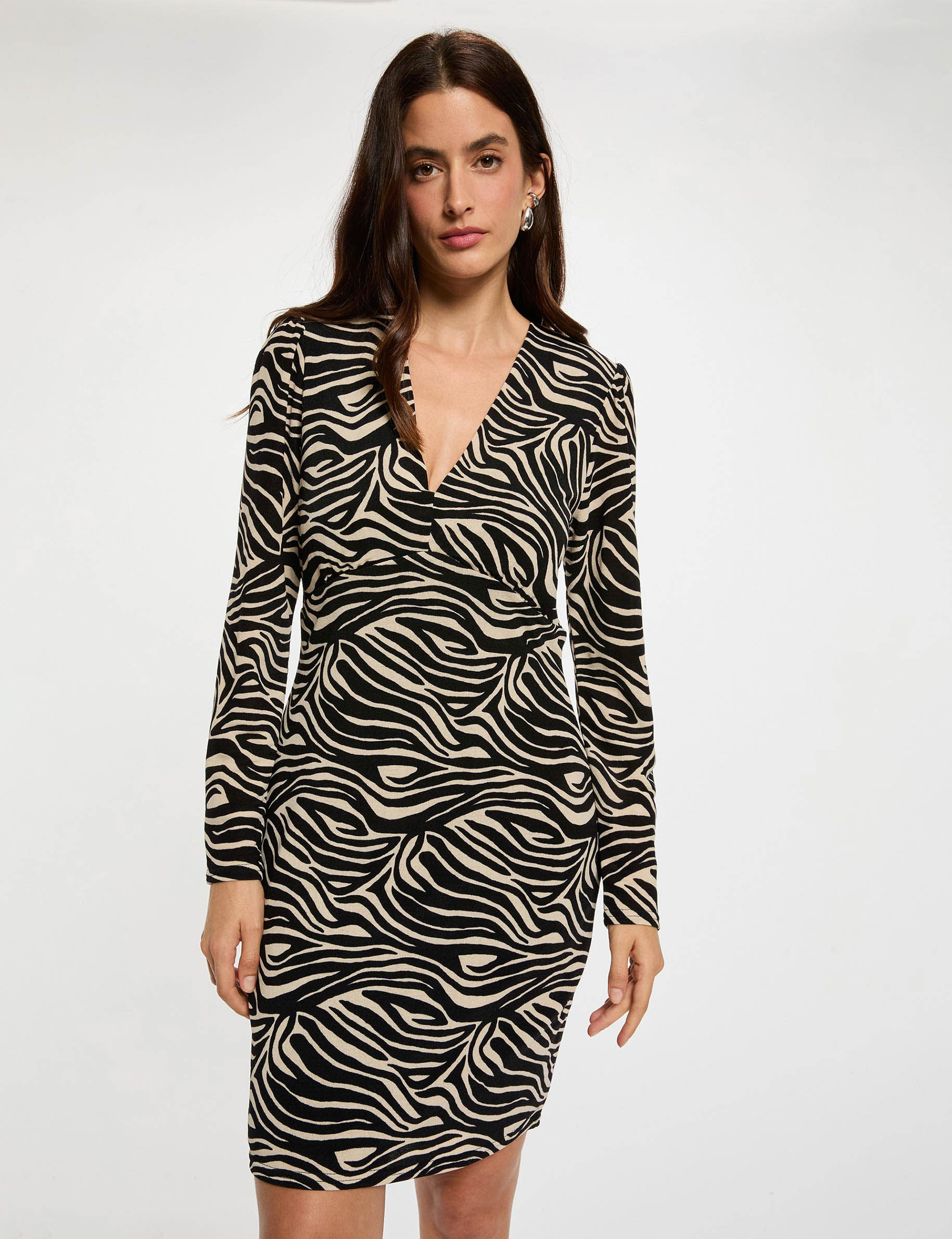 Vestido corto ajustado multicolor mujer