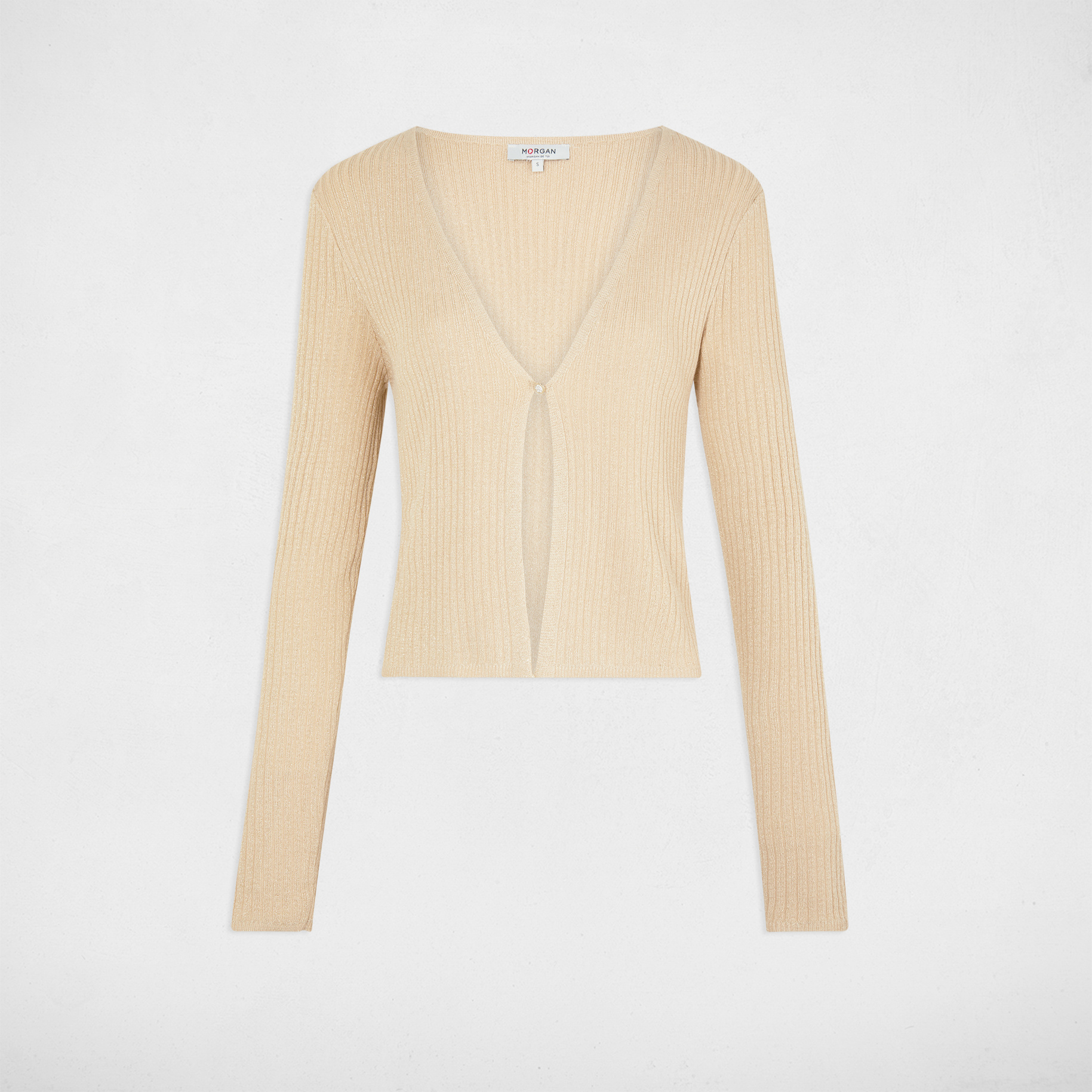 cardigan manga larga amarillo oro mujer Cárdigan manga larga amarillo oro mujer