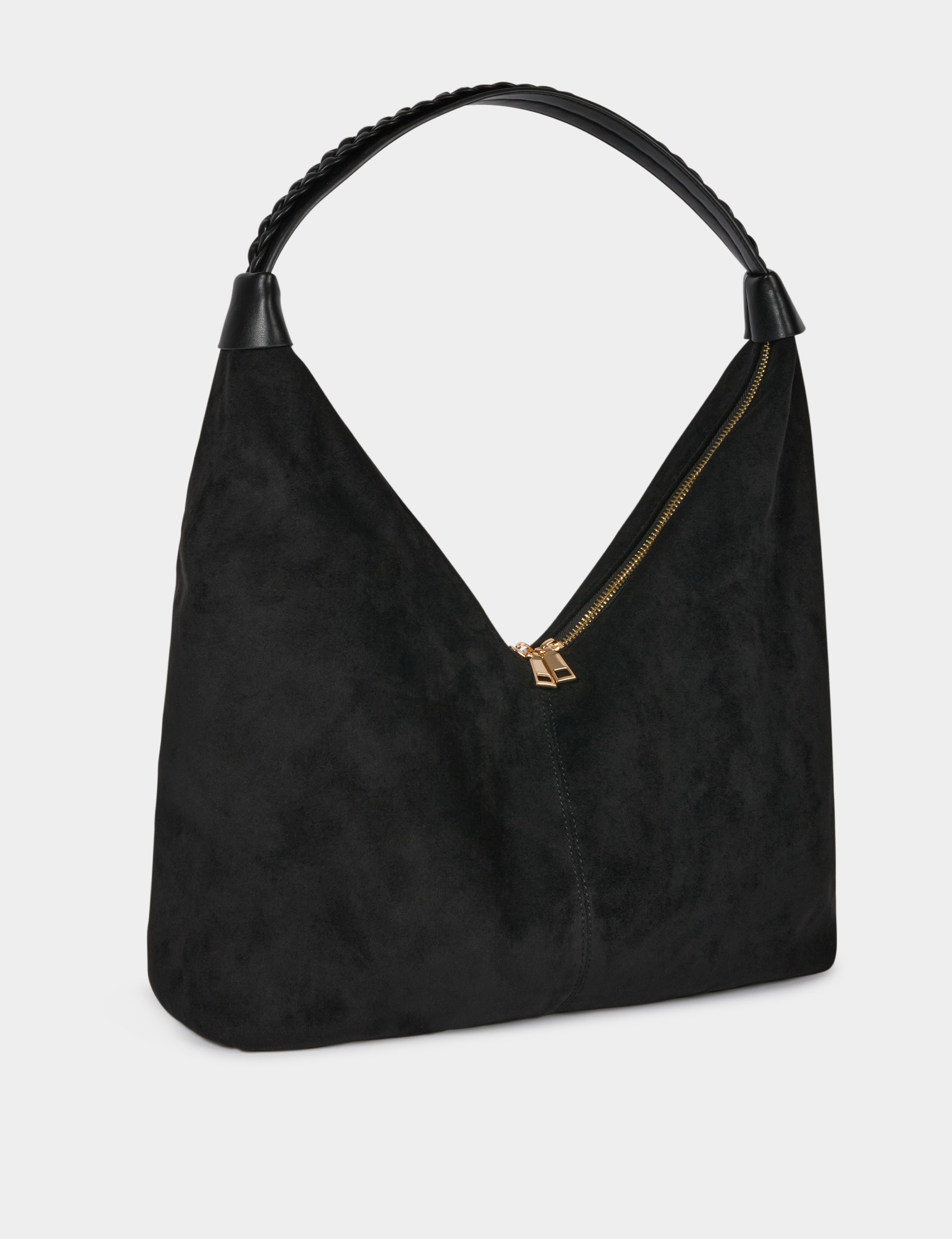 Bolso hobo de ante negro mujer