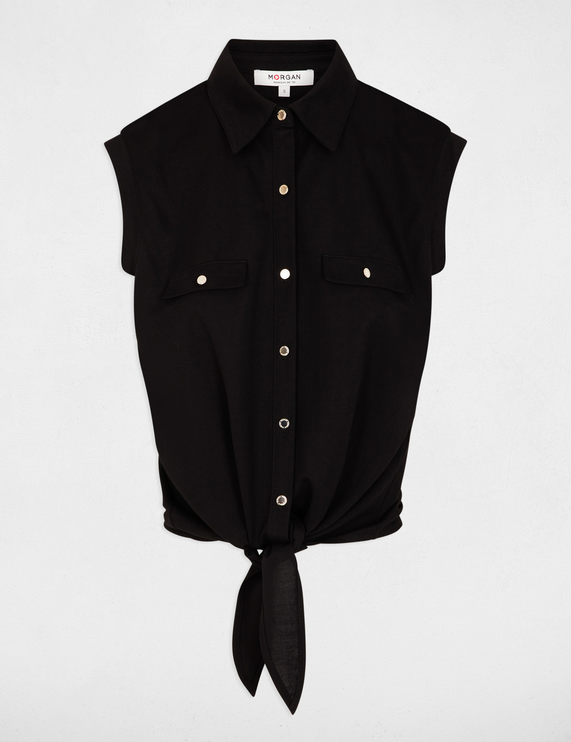 Blusa sin mangas negro mujer