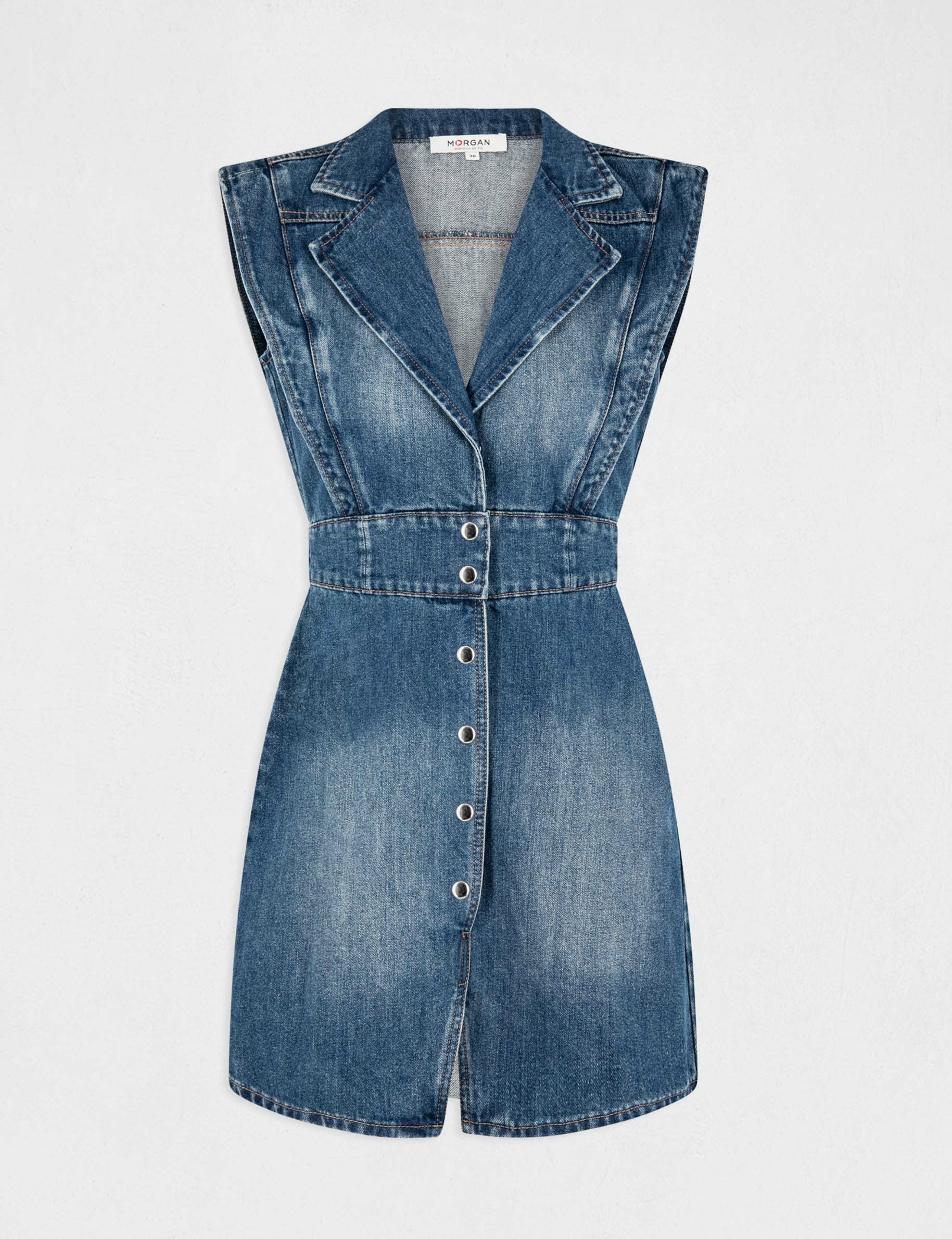 Vestido sin mangas entallado vaquero stone mujer Vestido sin mangas entallado vaquero stone mujer