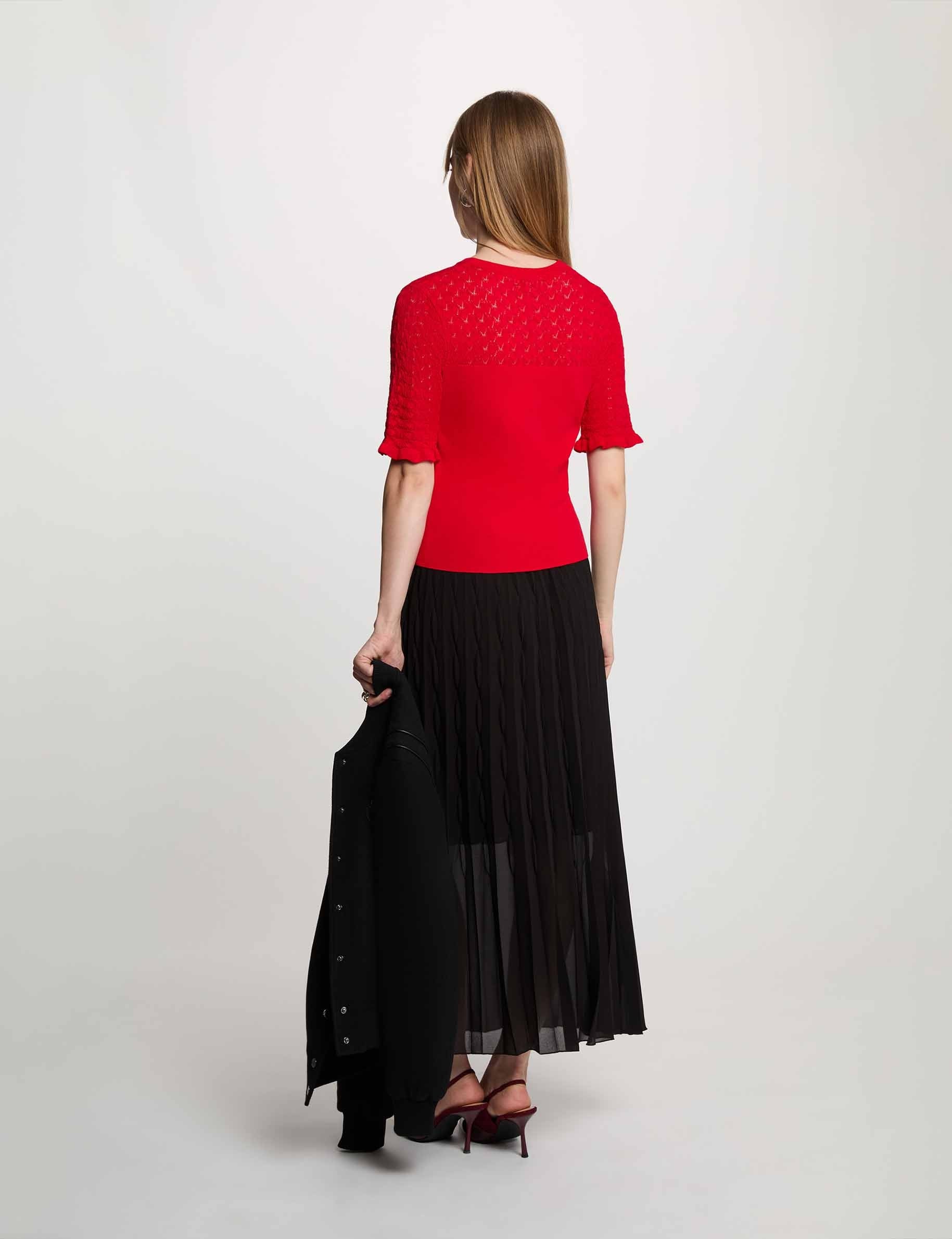 Jersey de mangas cortas rojo mujer
