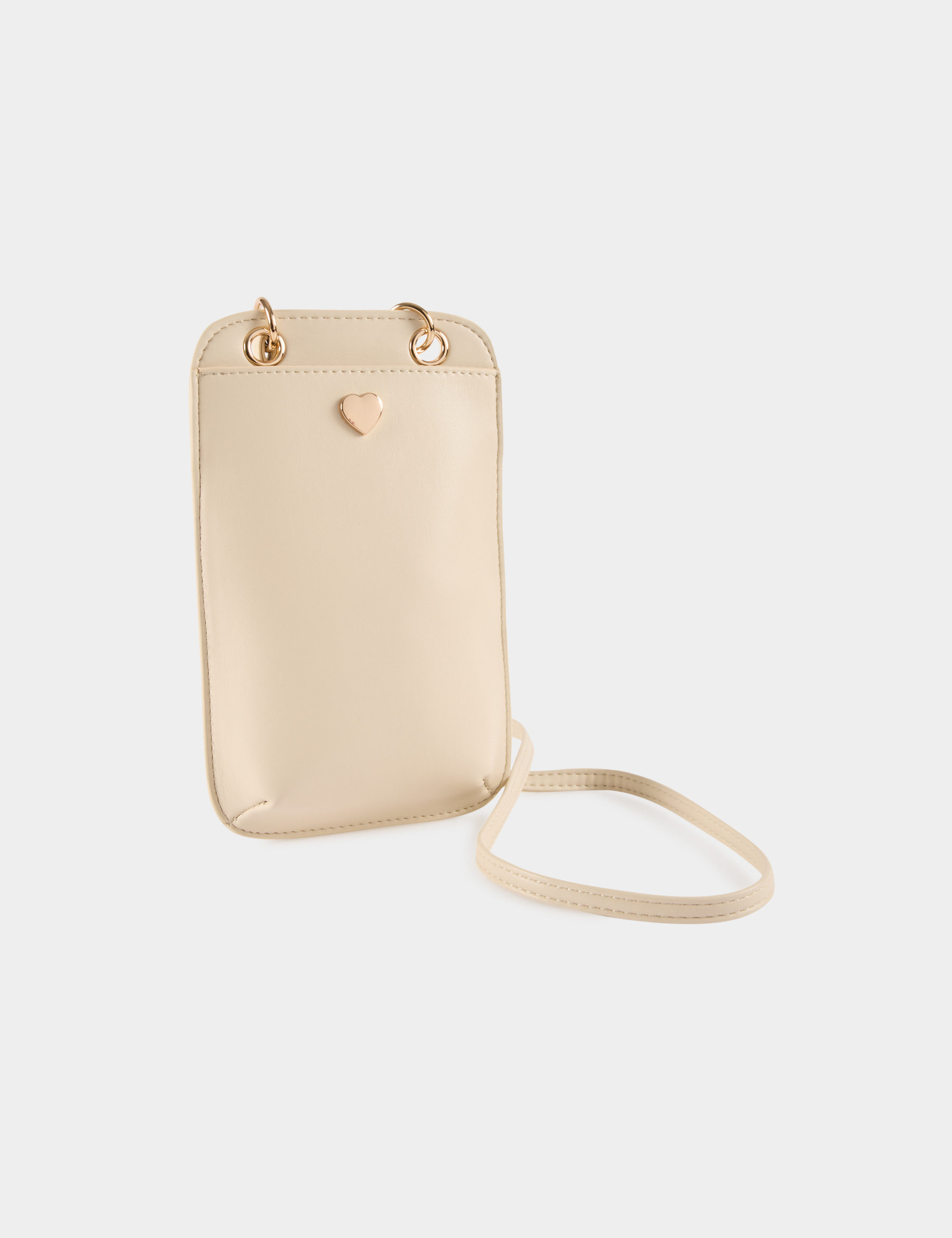 Bolso con hebilla coraz&oacute;n marfil mujer