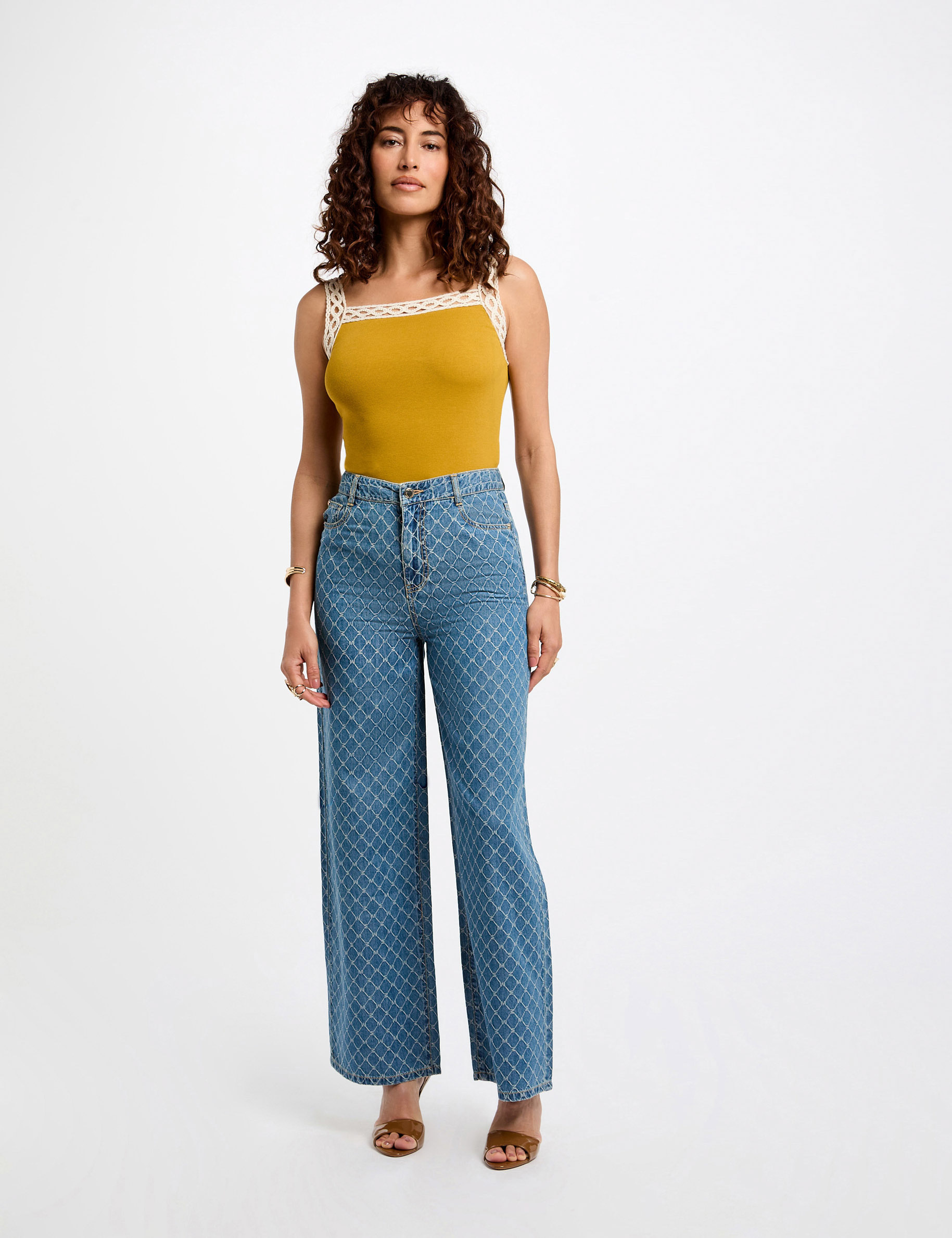 top sin manga amarillo mostaza mujer Top sin manga amarillo mostaza mujer