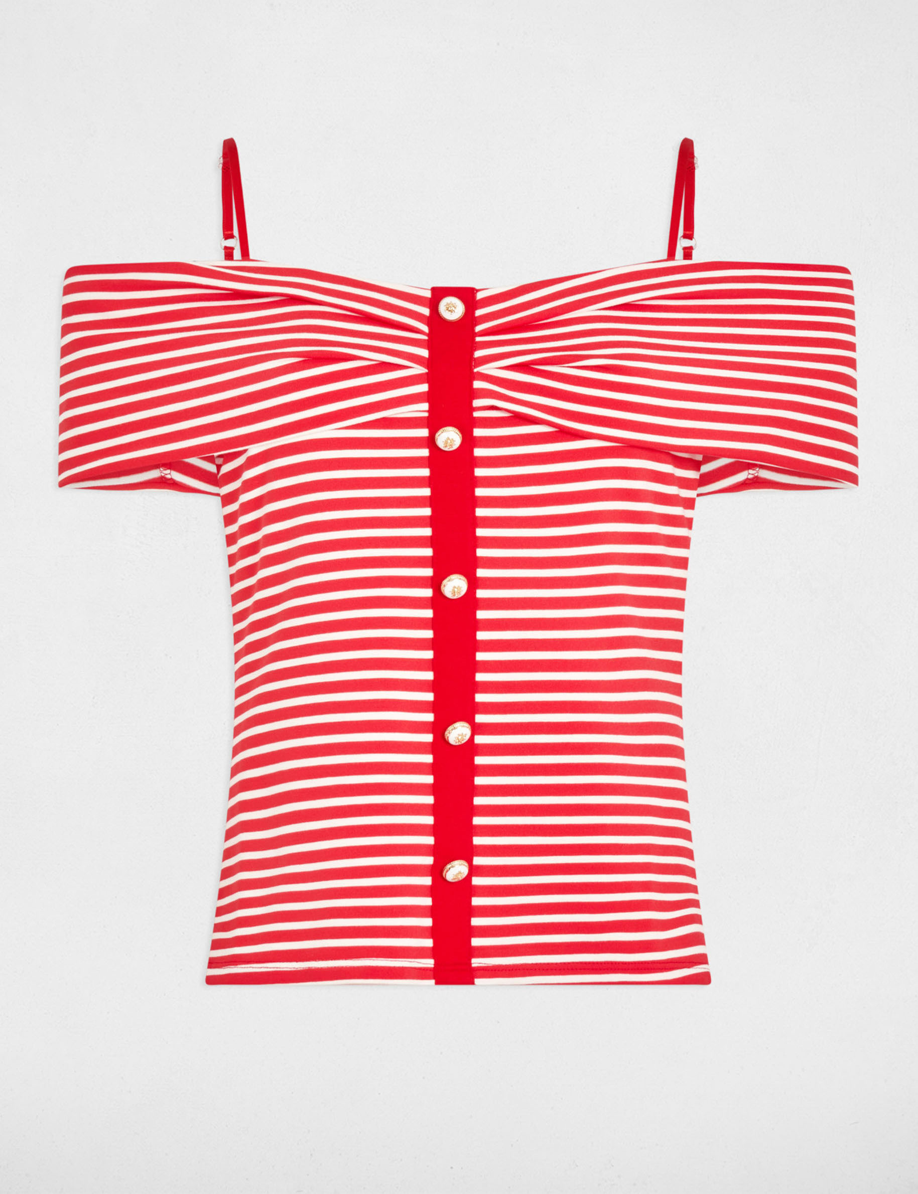 camiseta manga corta rayas rojo mujer Camiseta manga corta rayas rojo mujer