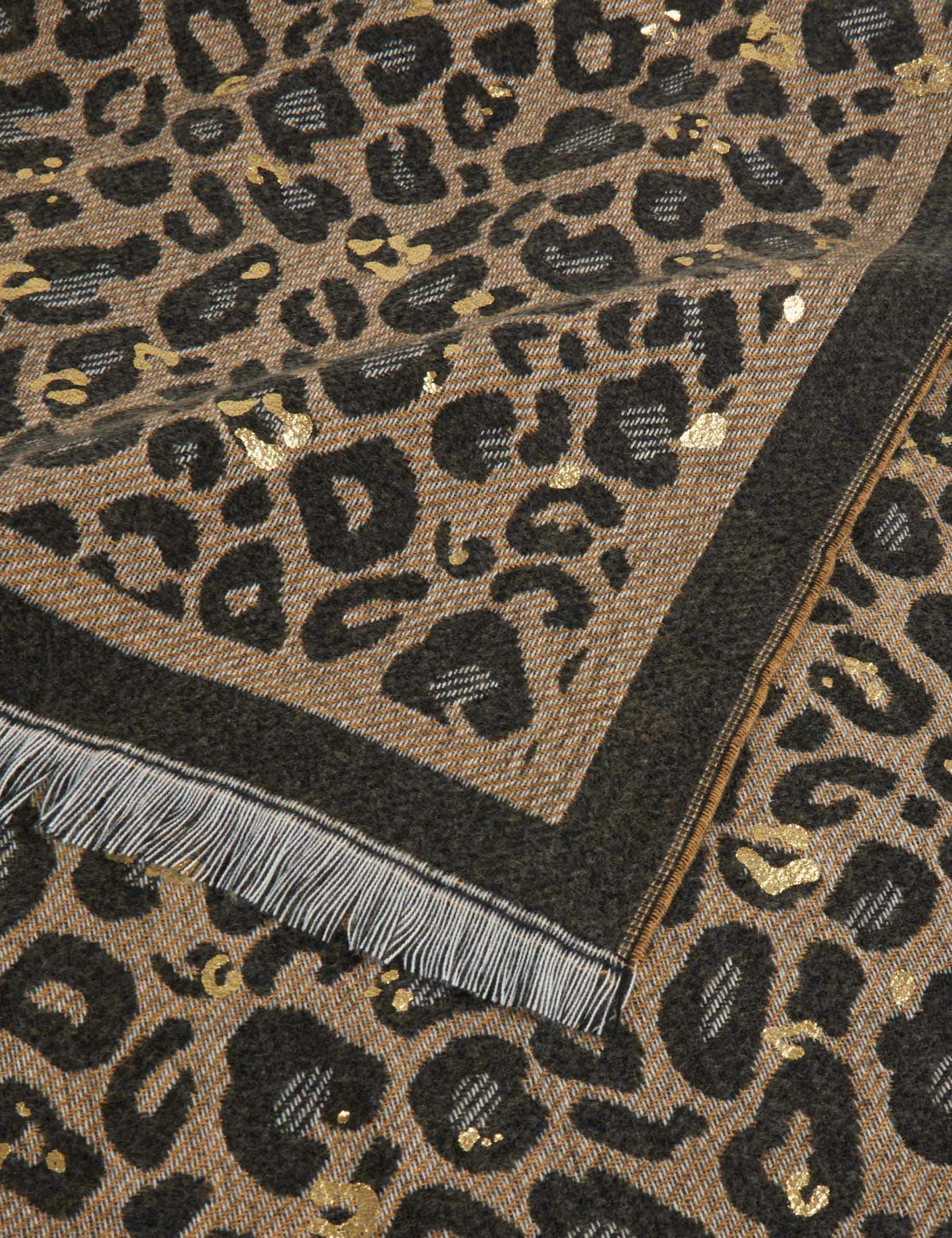 bufanda con estampado de leopardo negro mujer Bufanda con estampado de leopardo negro mujer