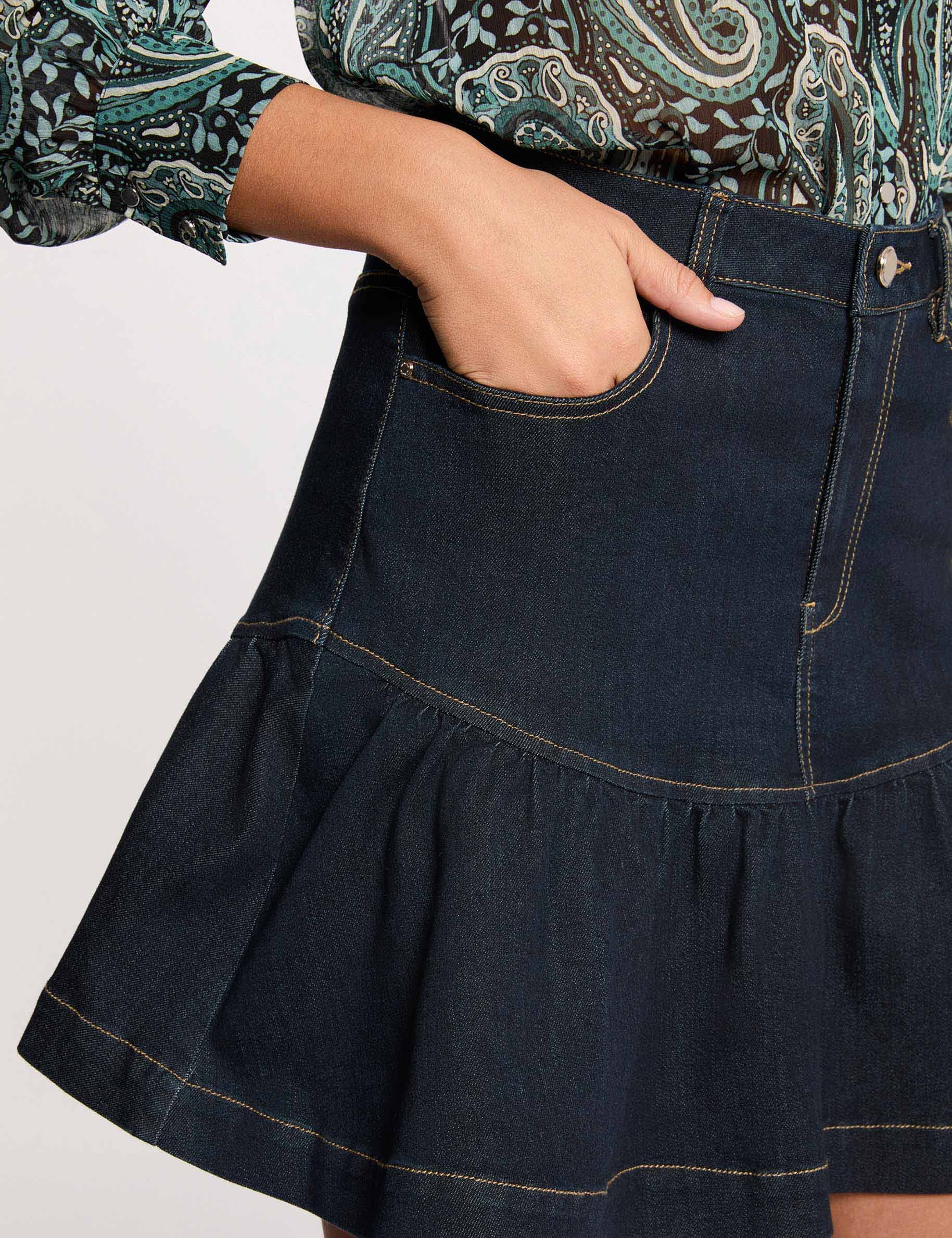 Falda corta evas&eacute; azul mujer