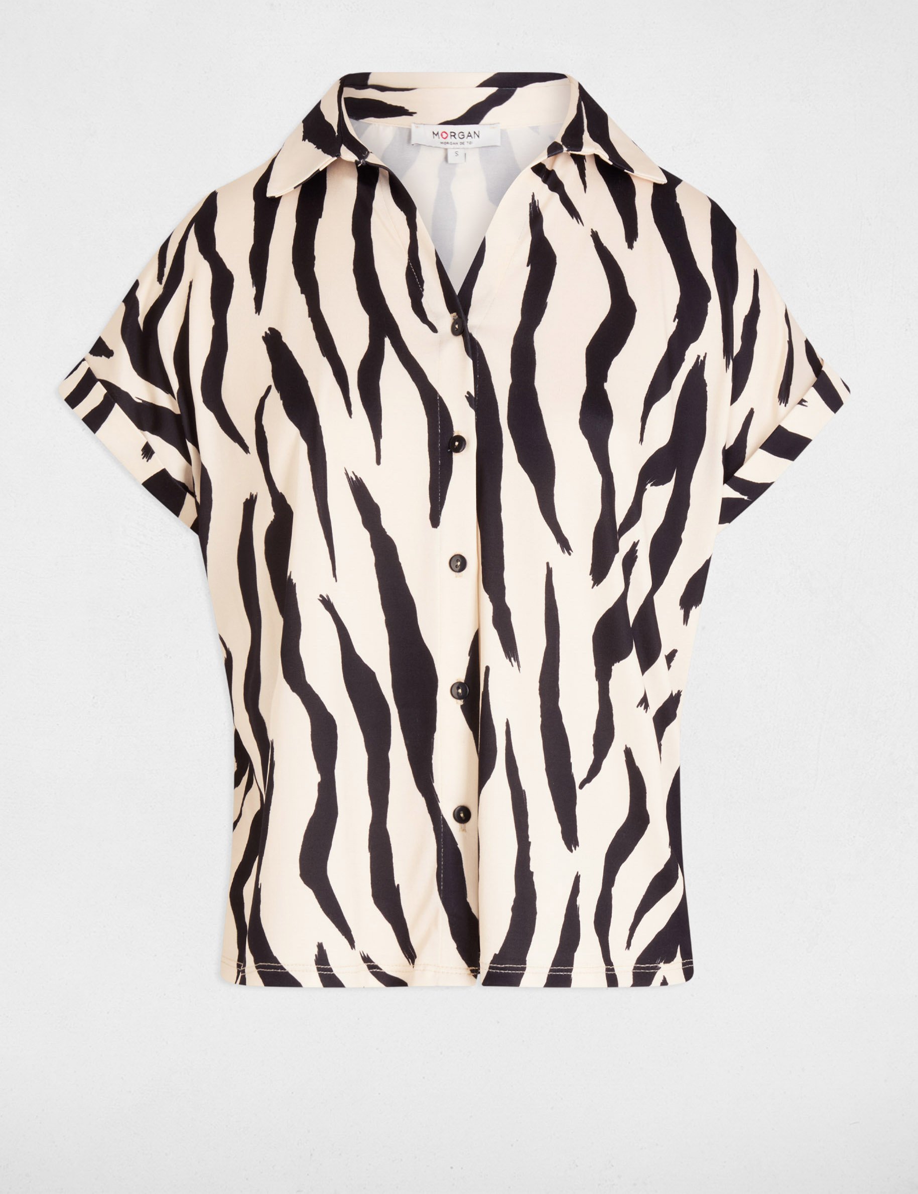 blusa manga corta blanco mujer Blusa manga corta blanco mujer