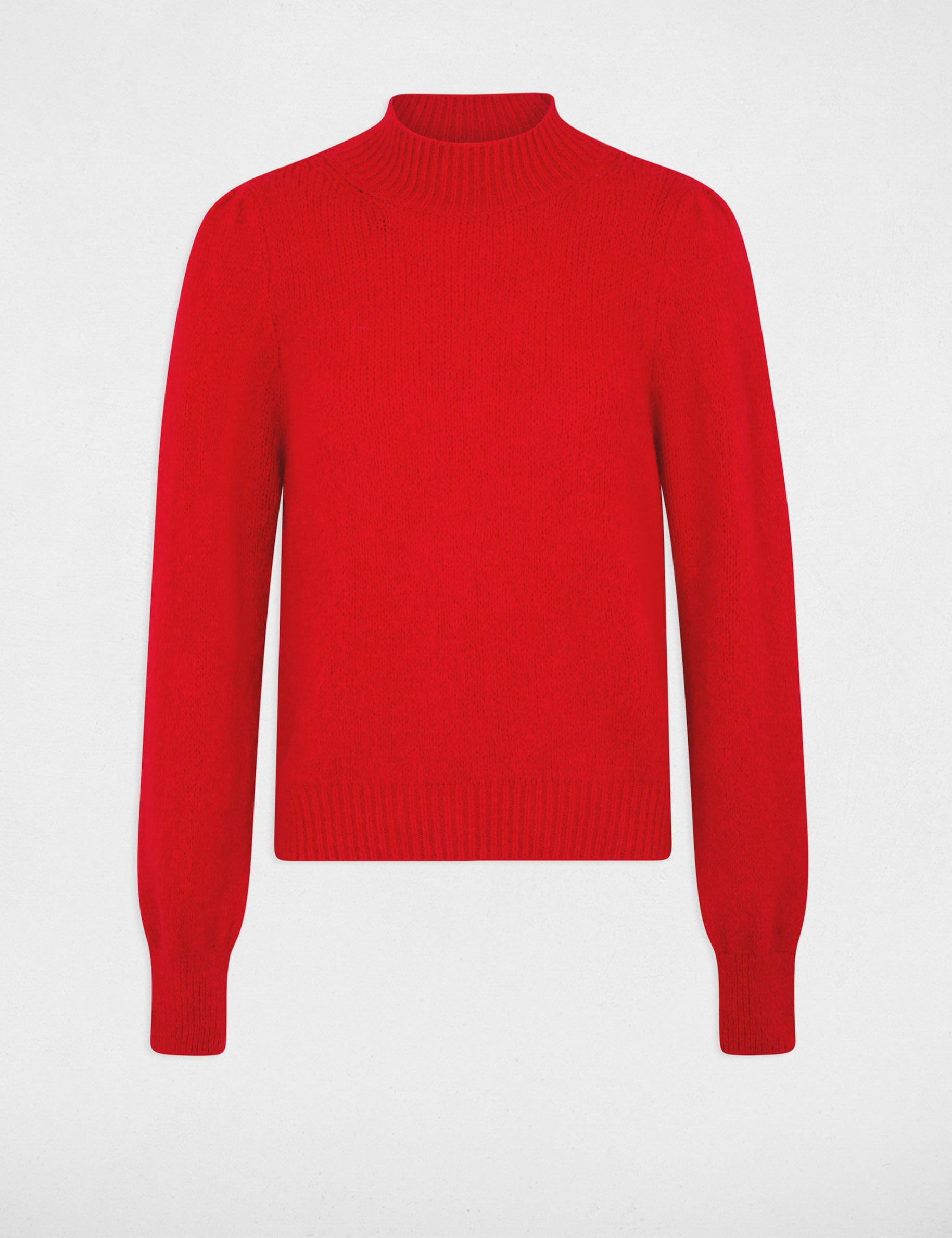 Jersey con cuello alto rojo mujer