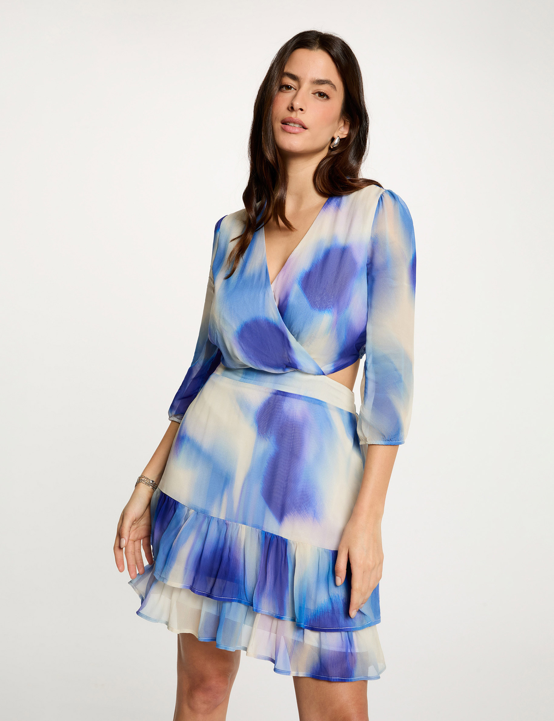Vestido corto ajustado multicolor mujer