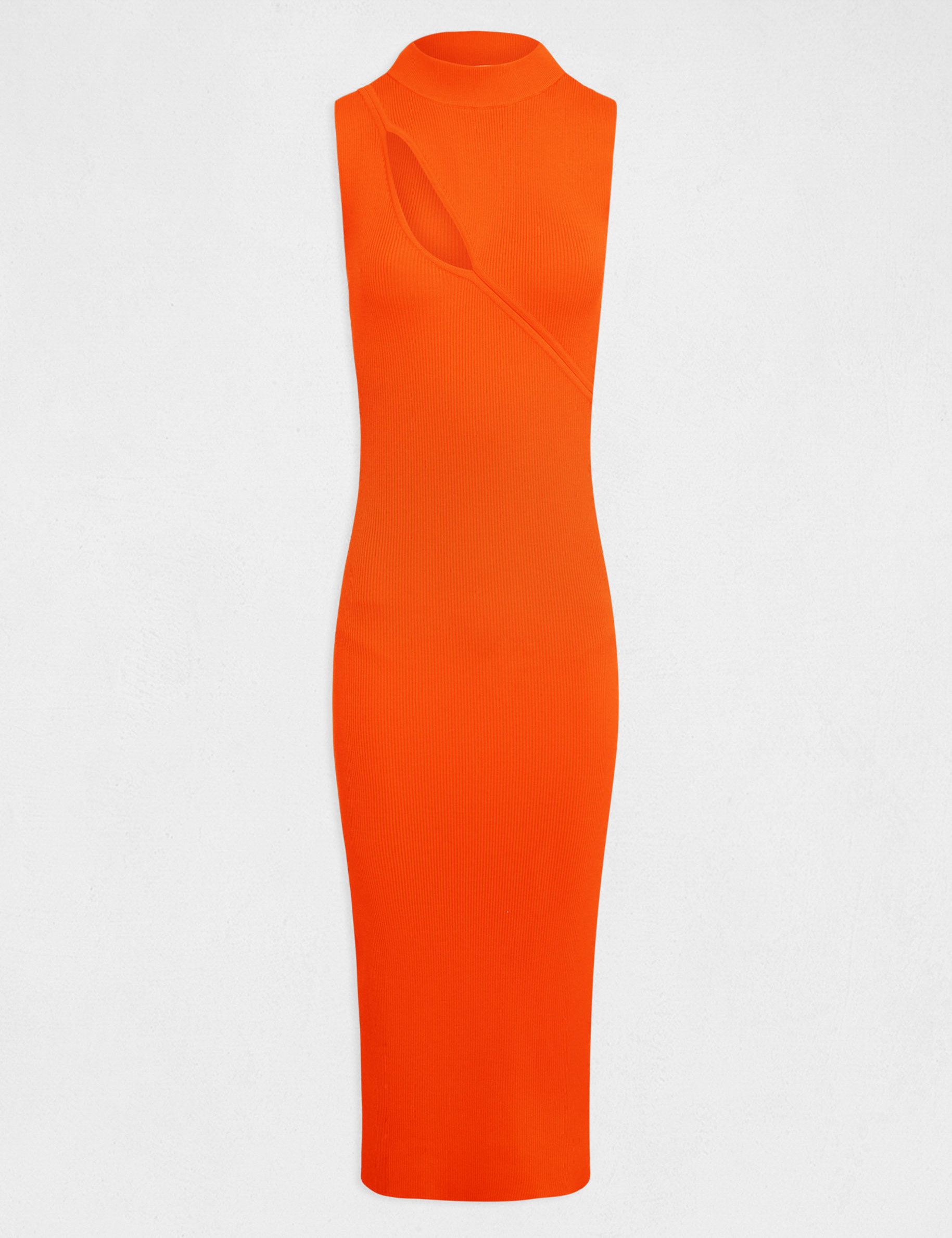 vestido de punto largo ajustado orange mujer Vestido de punto largo ajustado orange mujer