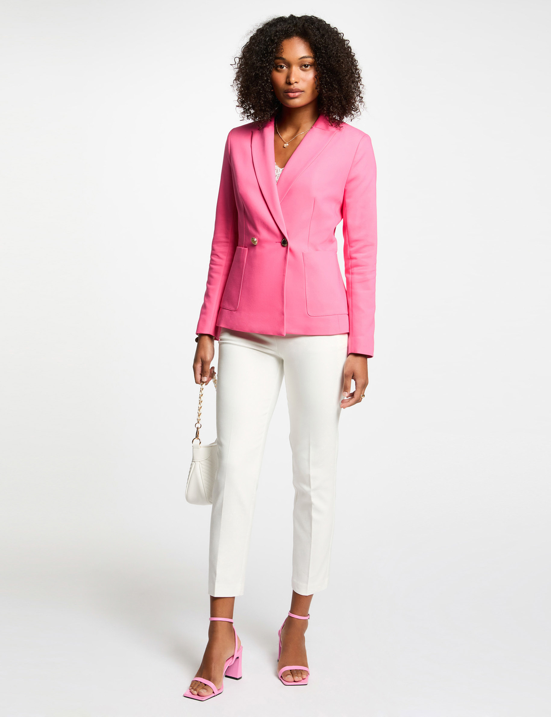 pantalon cigarette blanco mujer Pantalón cigarette blanco mujer