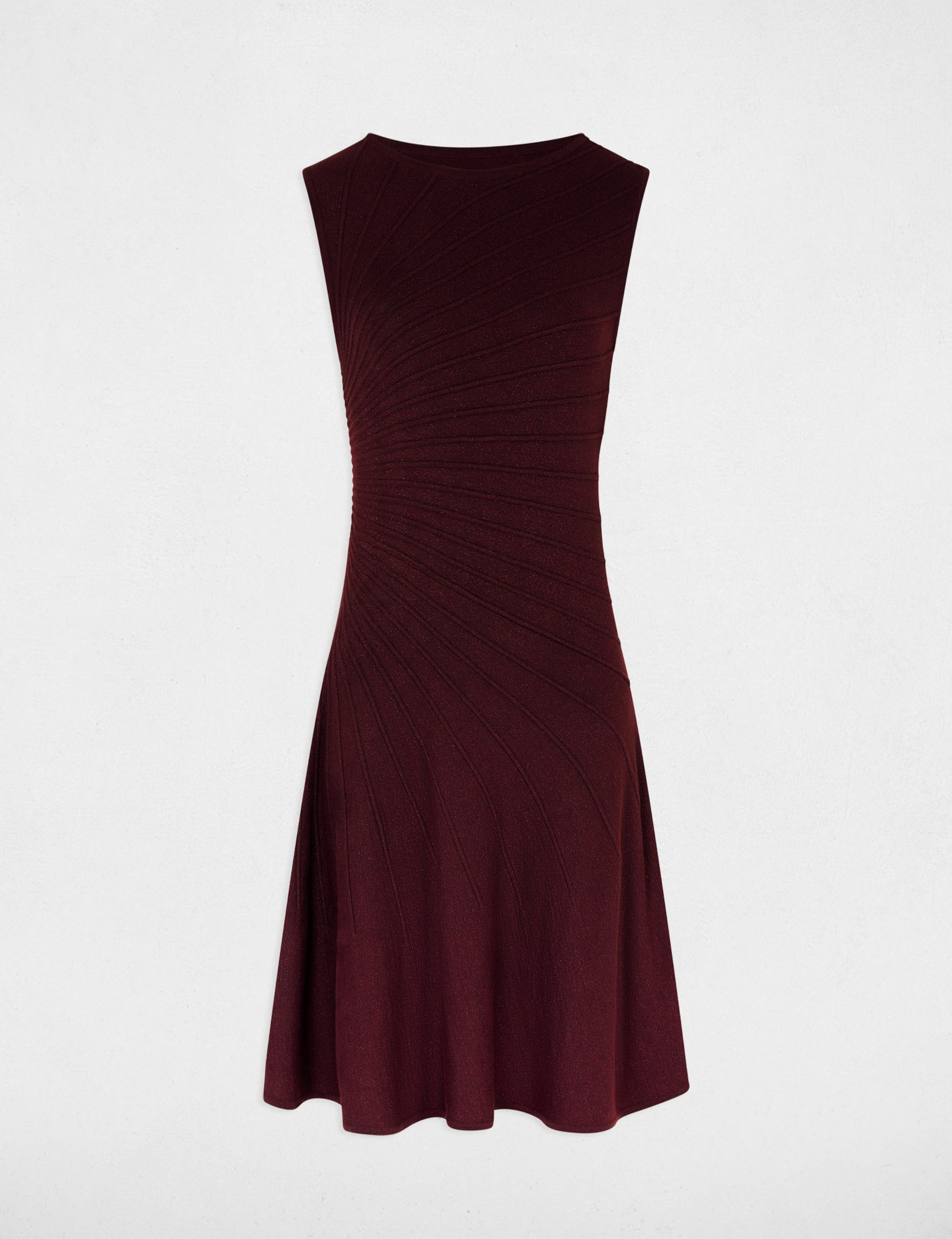 Vestido de punto sin mangas ciruela mujer