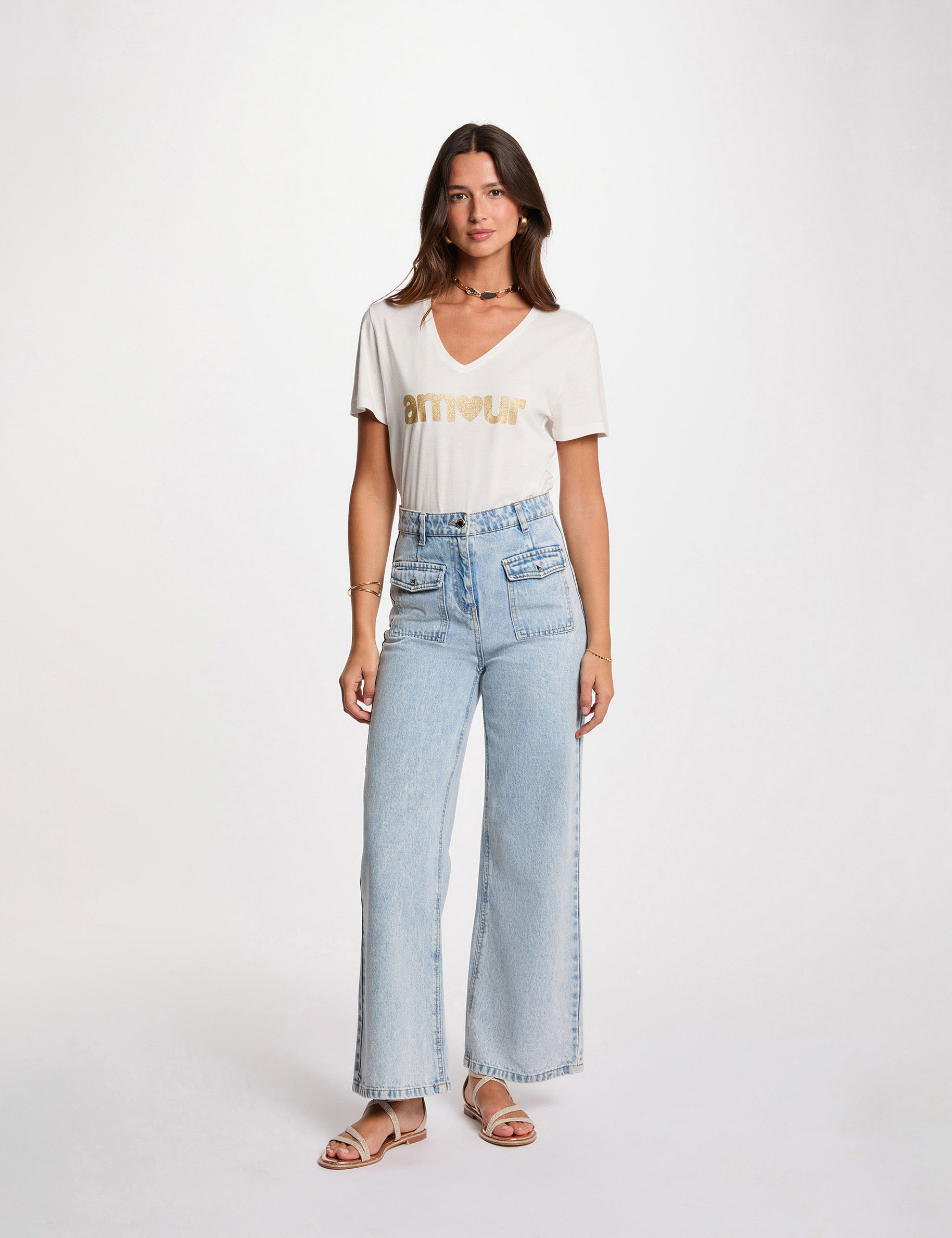 camiseta con inscripcion blanco mujer Camiseta con inscripción blanco mujer