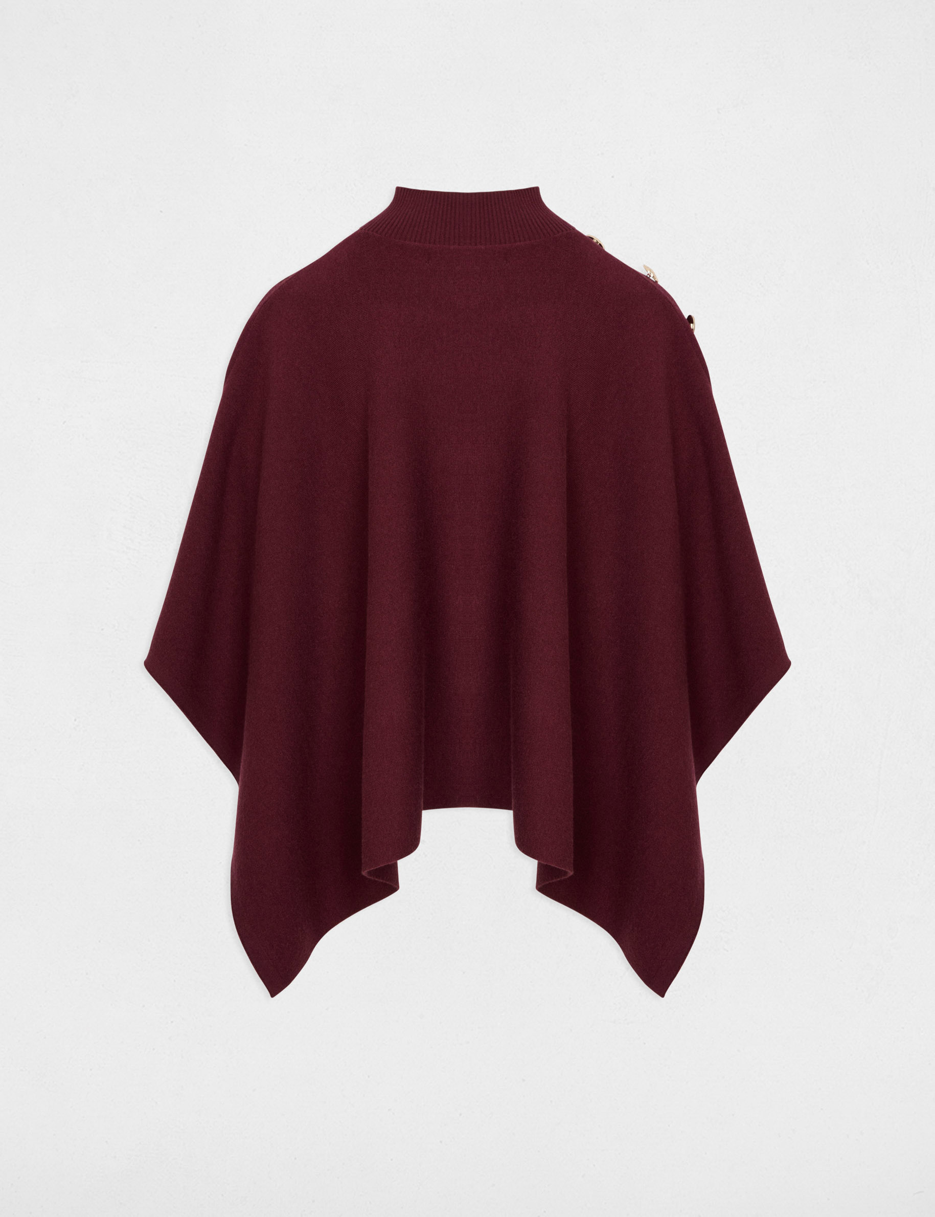 Capa con cuello alto ciruela mujer