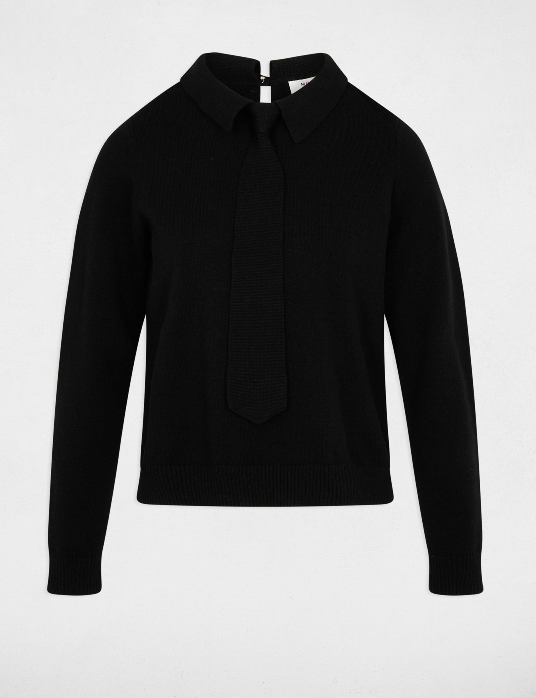Jersey con cuello vuelto negro mujer