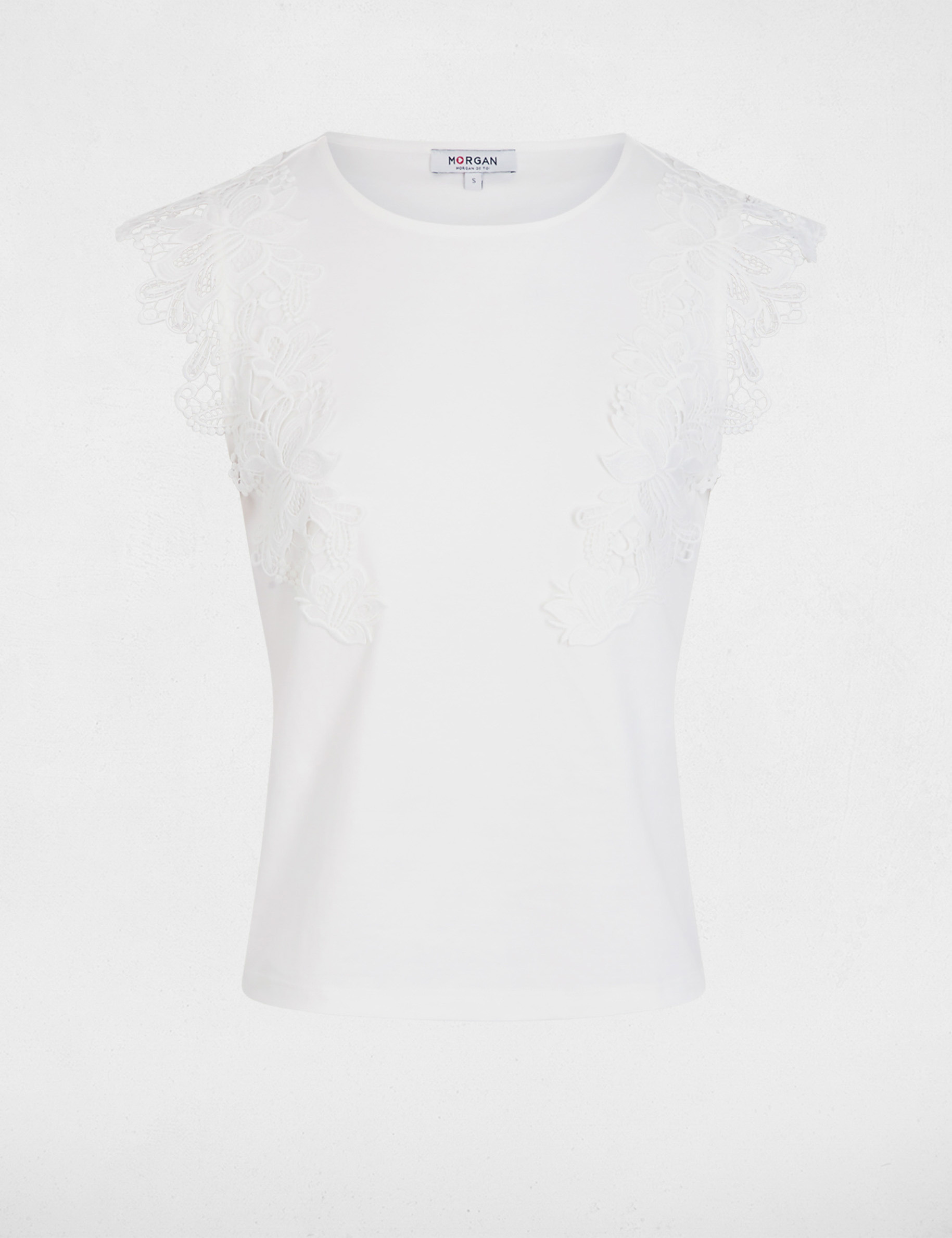 Camiseta manga corta blanco mujer