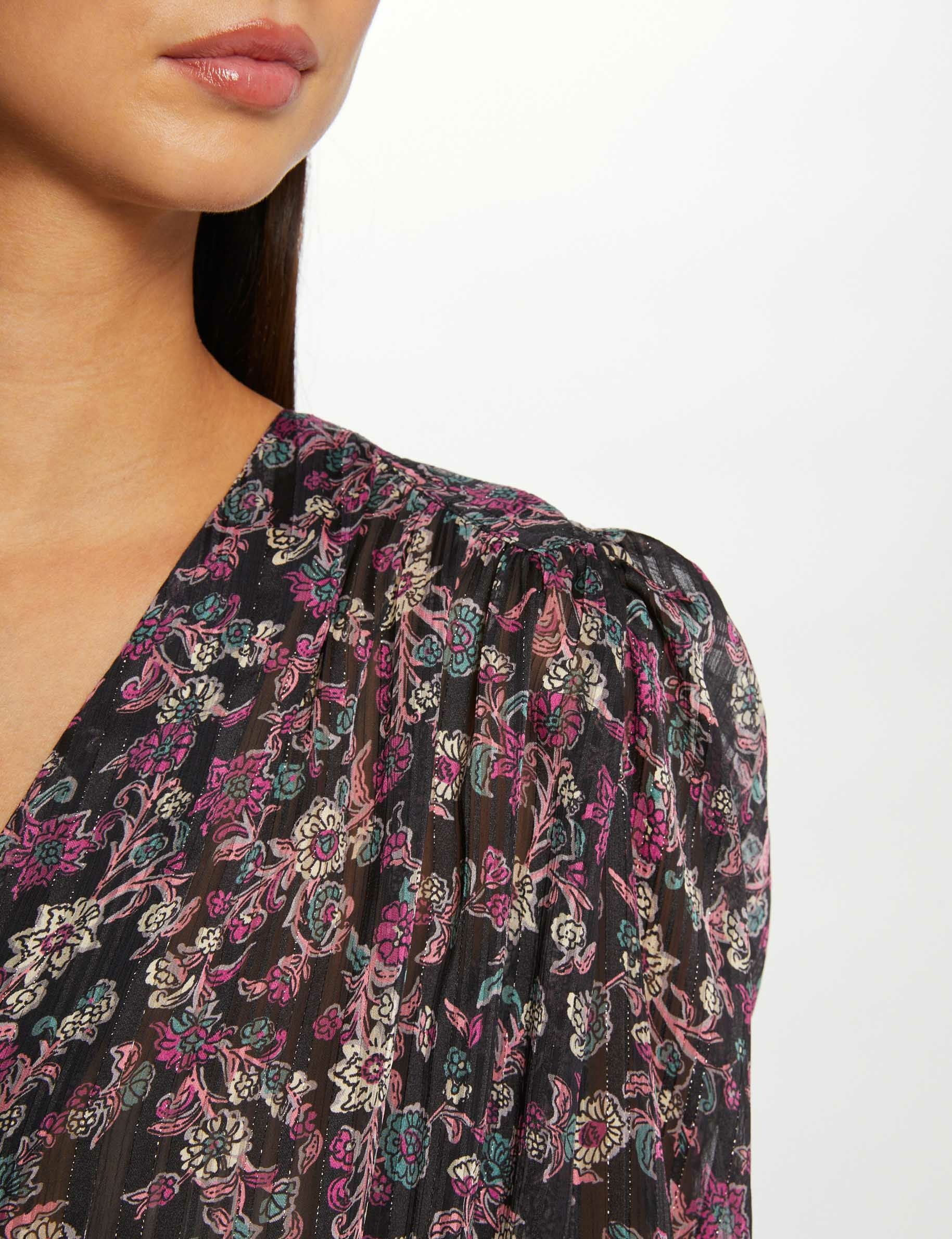 Camisa manga larga estampada multico mujer