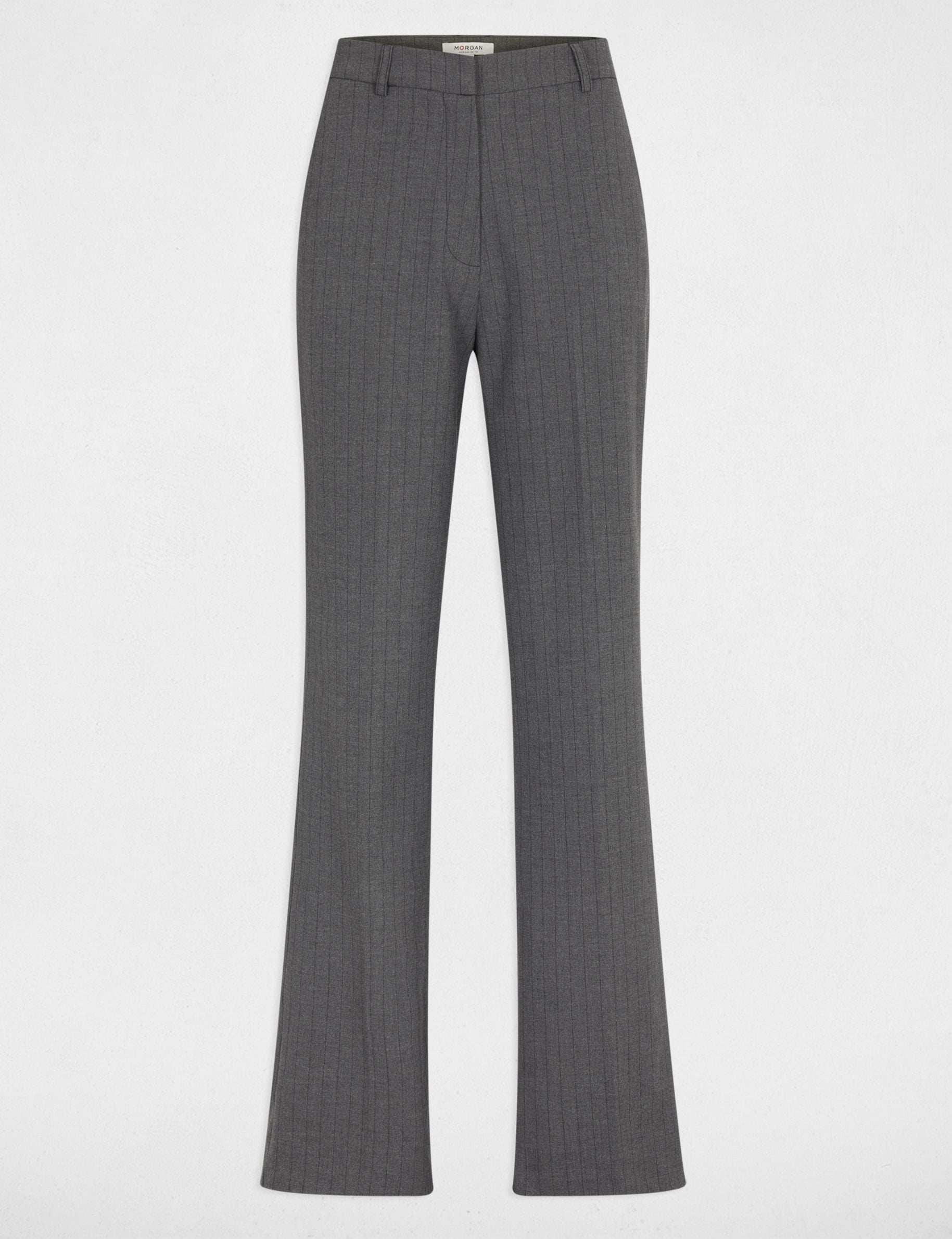 Pantal&oacute;n de pierna ancha gris moyen mujer