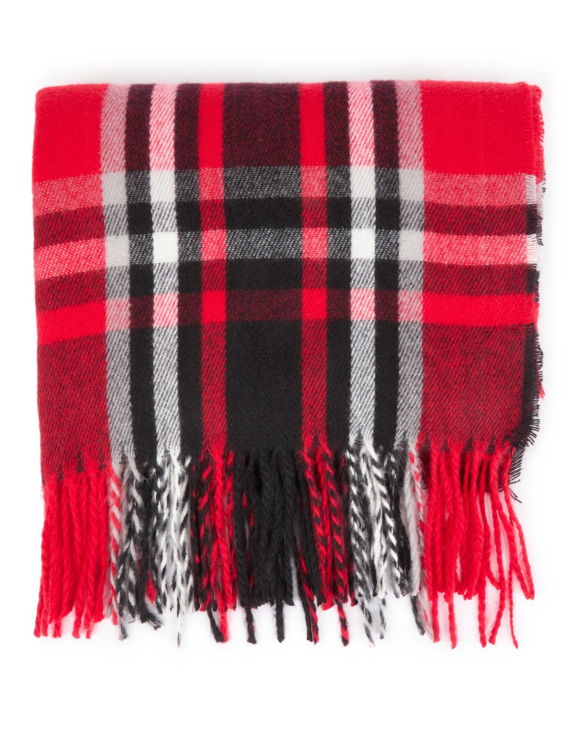 Bufanda de tart&aacute;n rojo mujer