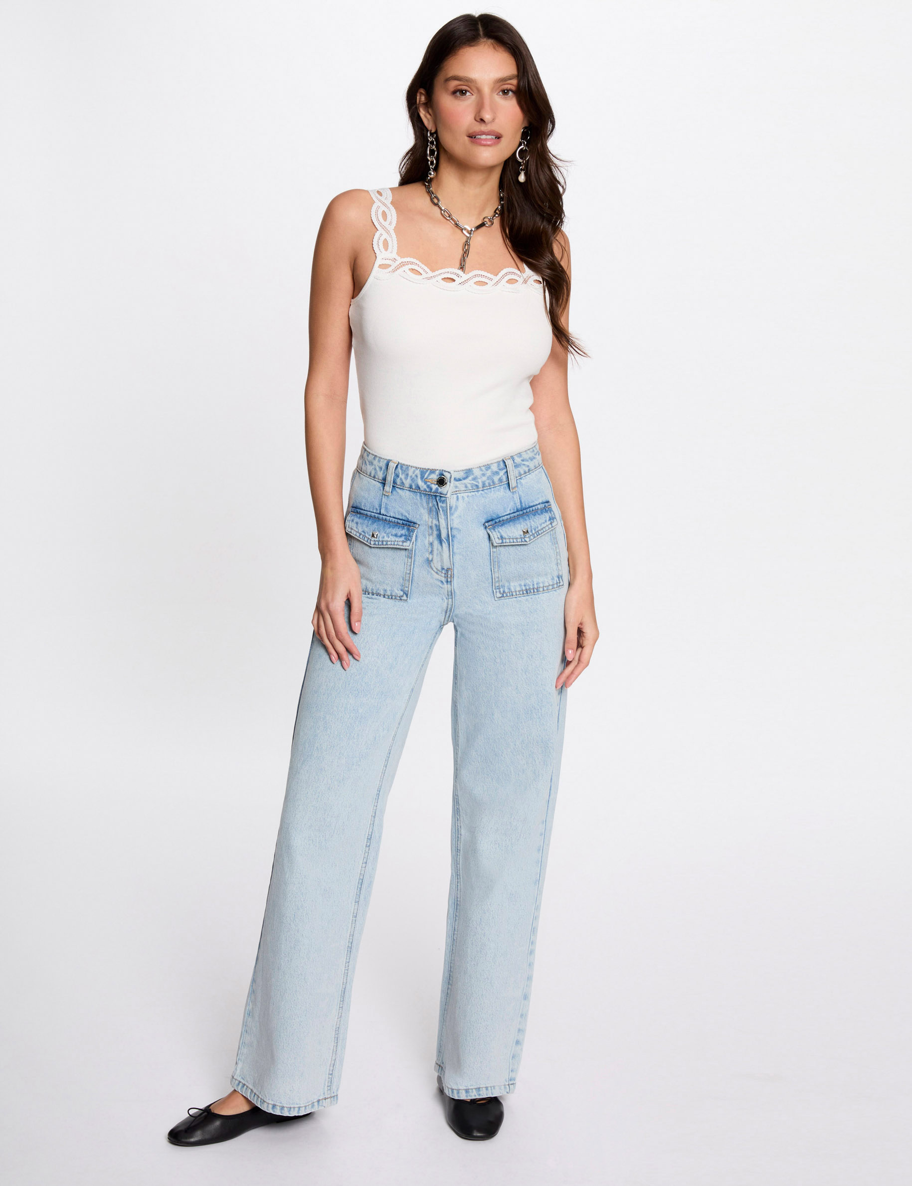 top tirantes anchos blanco mujer Top tirantes anchos blanco mujer