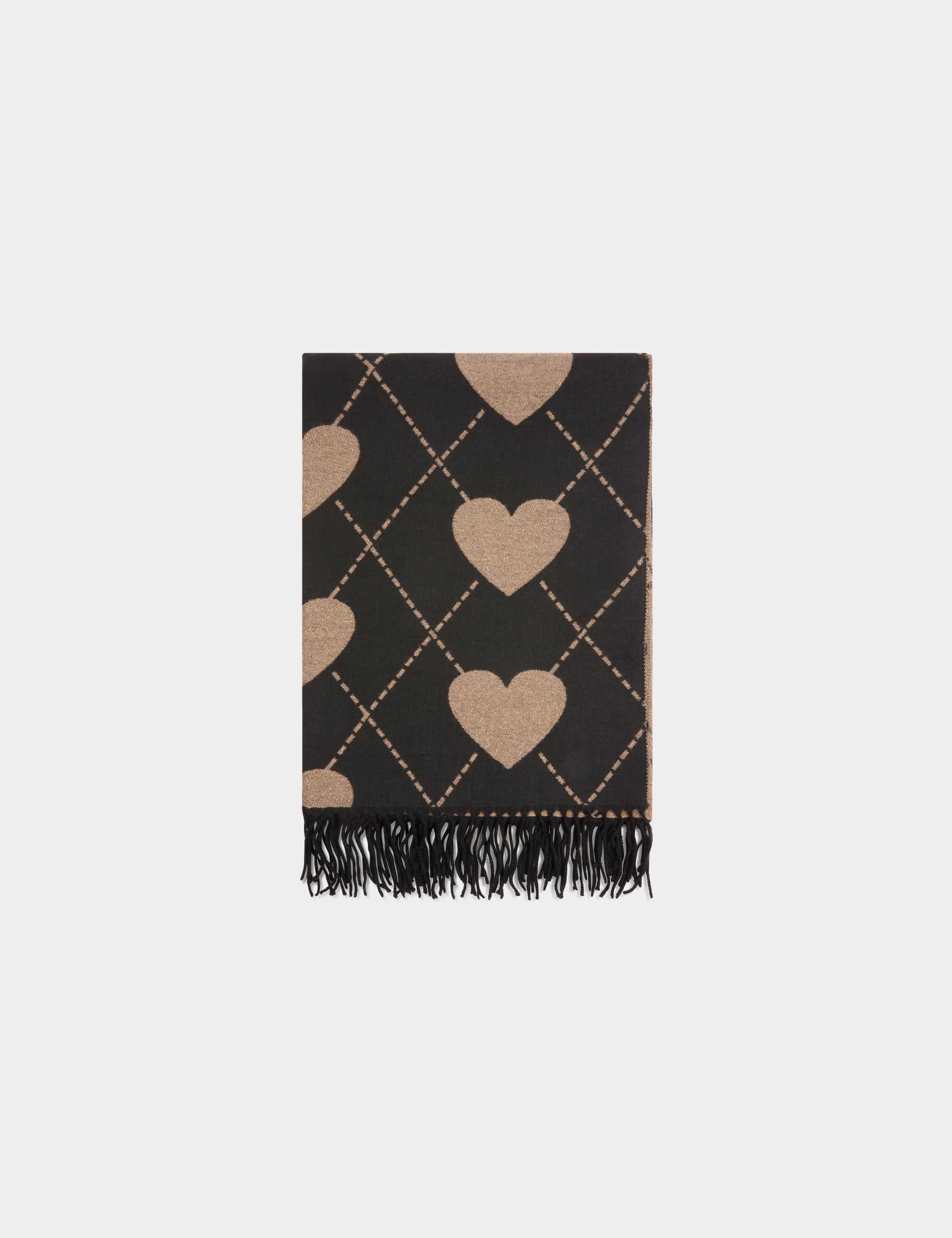 Bufanda coraz&oacute;n negro mujer