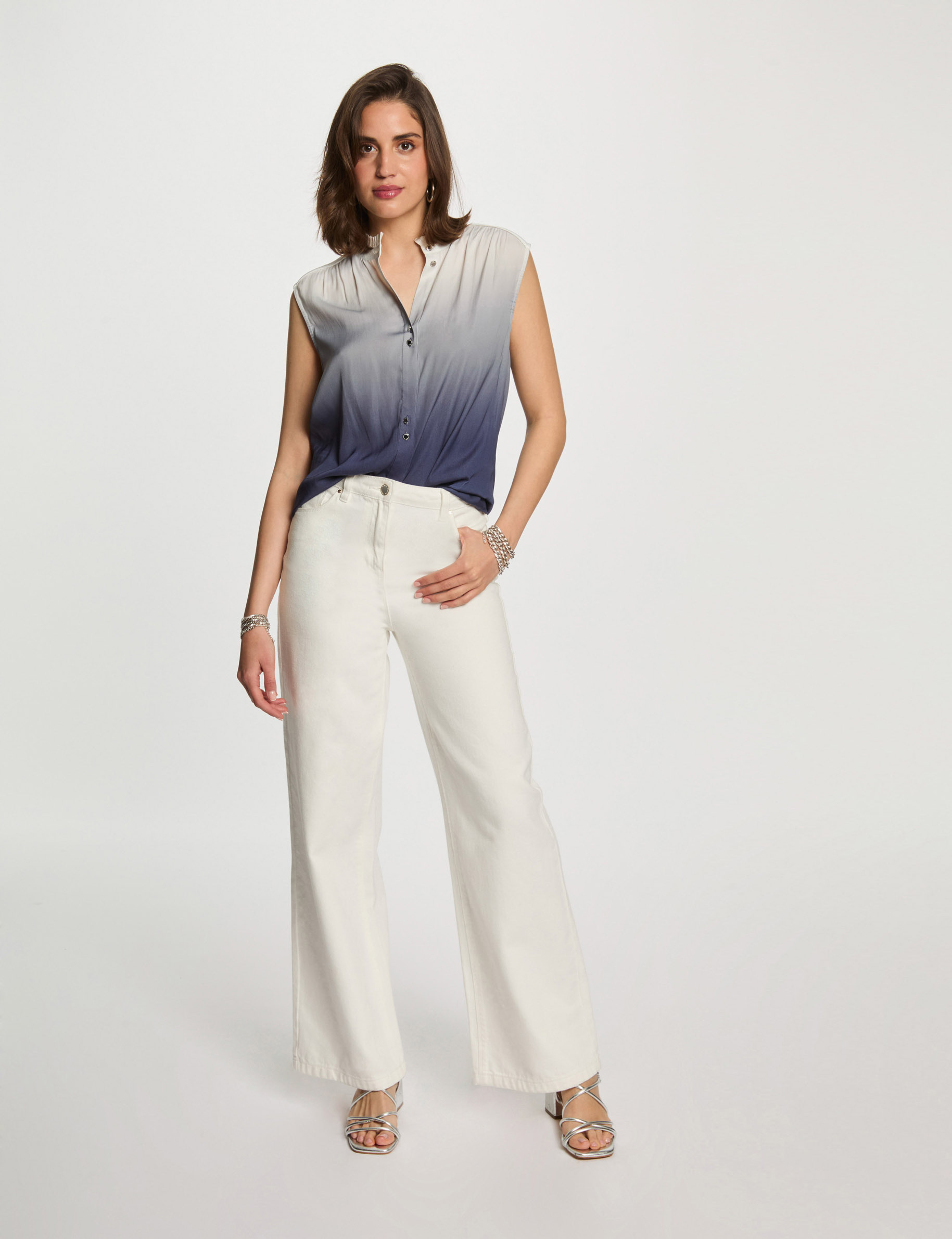 Camisa sin mangas multicolor mujer