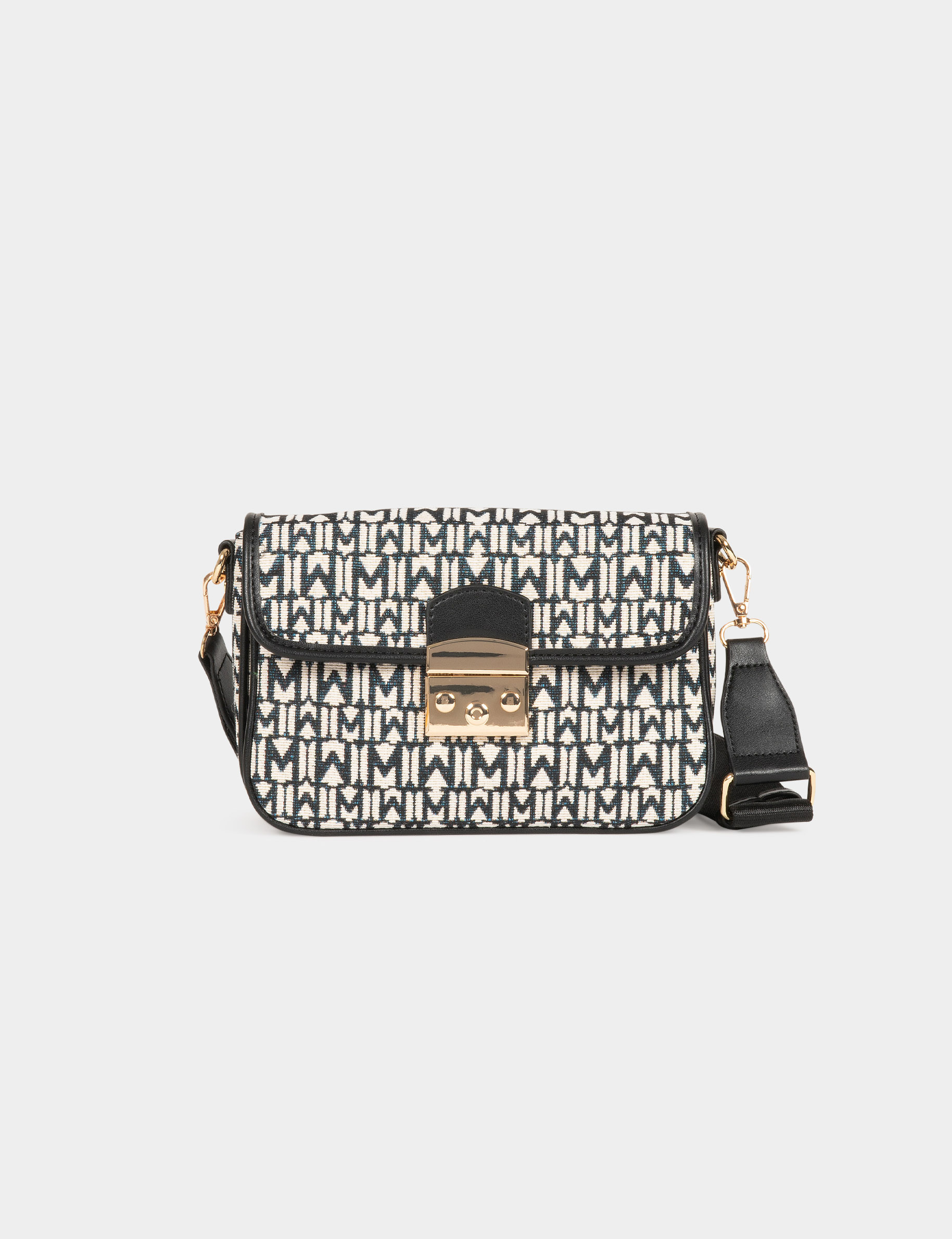 bolso estampado monogram negro mujer Bolso estampado monogram negro mujer