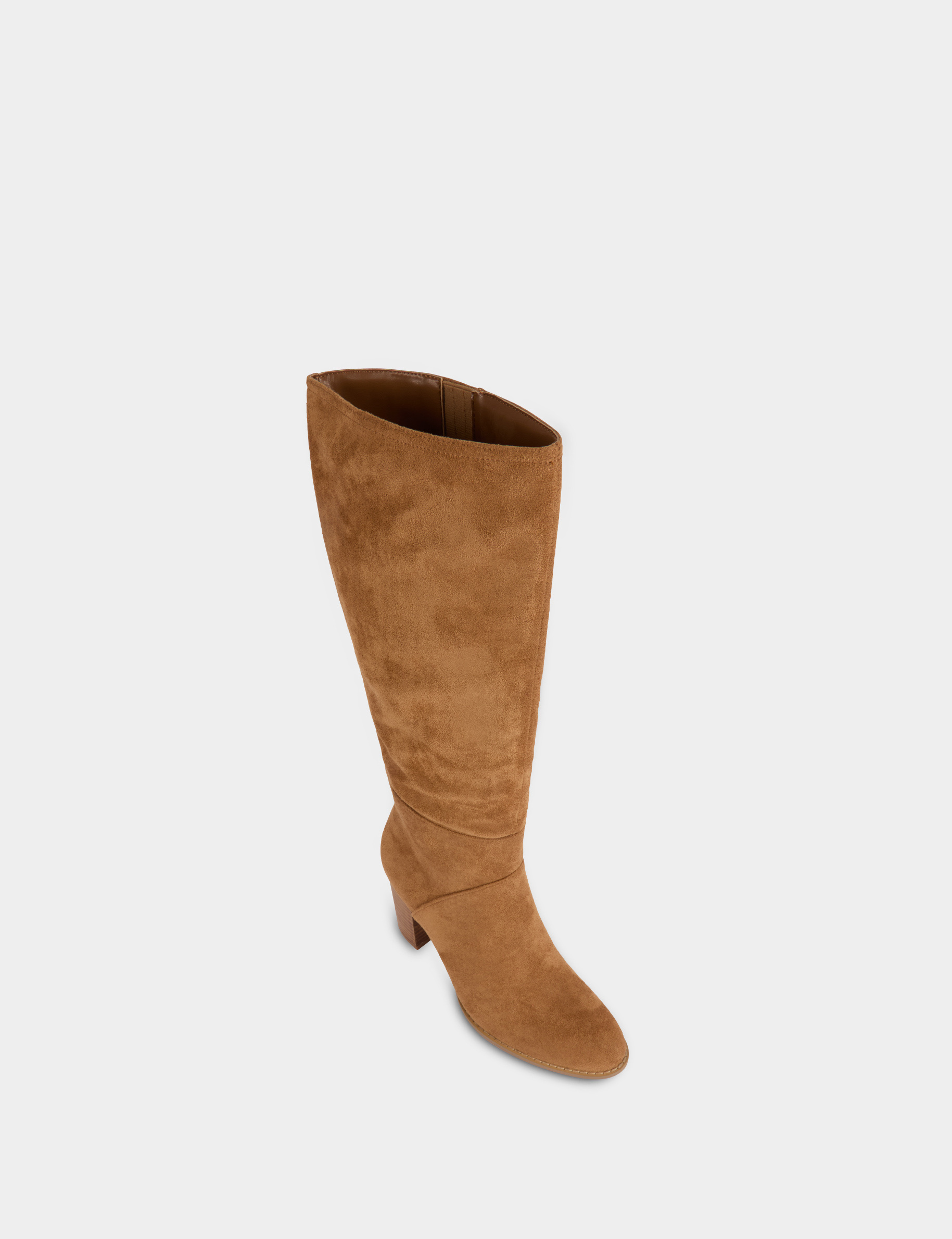 Botas altas de ante beige mujer