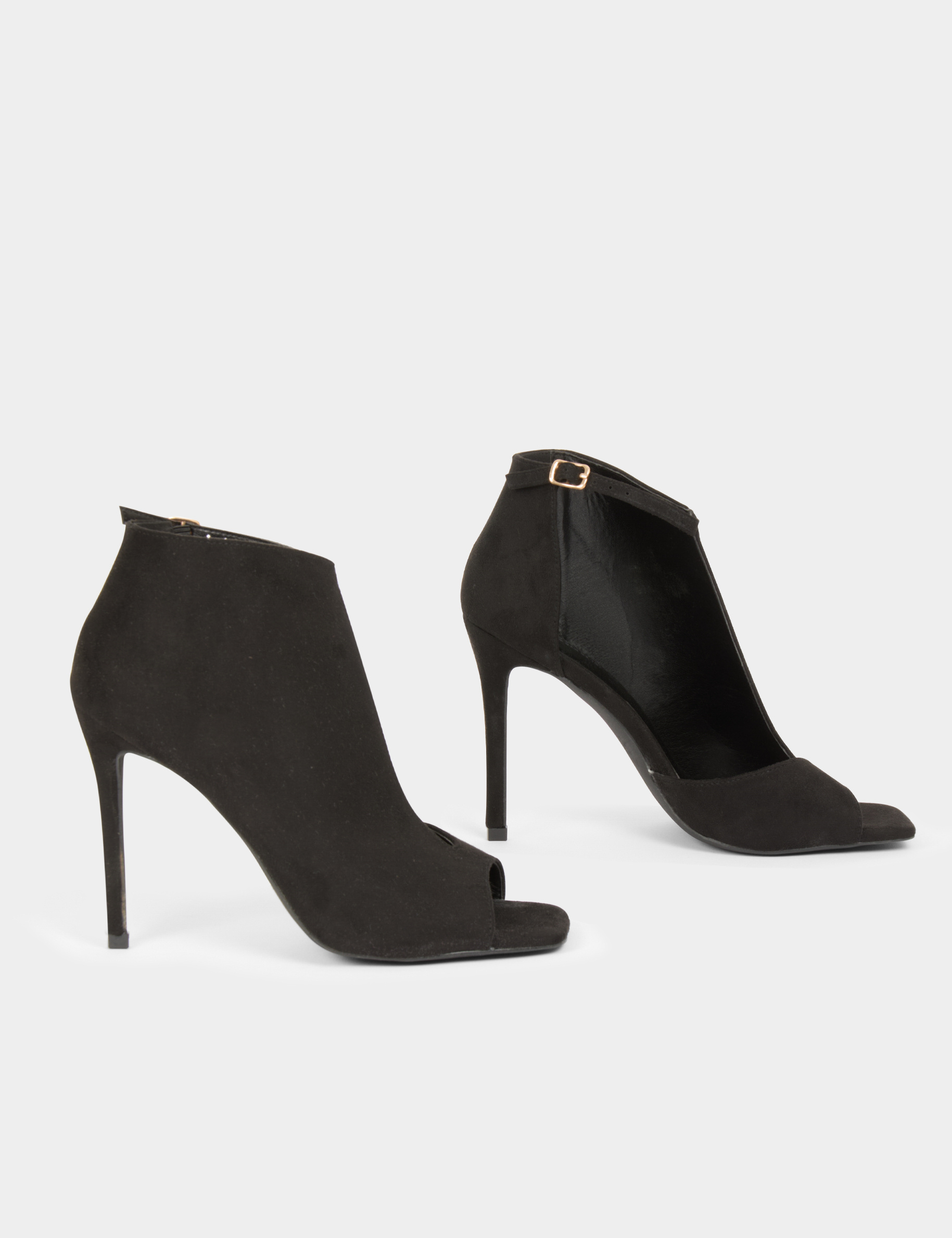 sandalias medias descubiertas de tacon negro mujer Sandalias medias descubiertas de tacón negro mujer