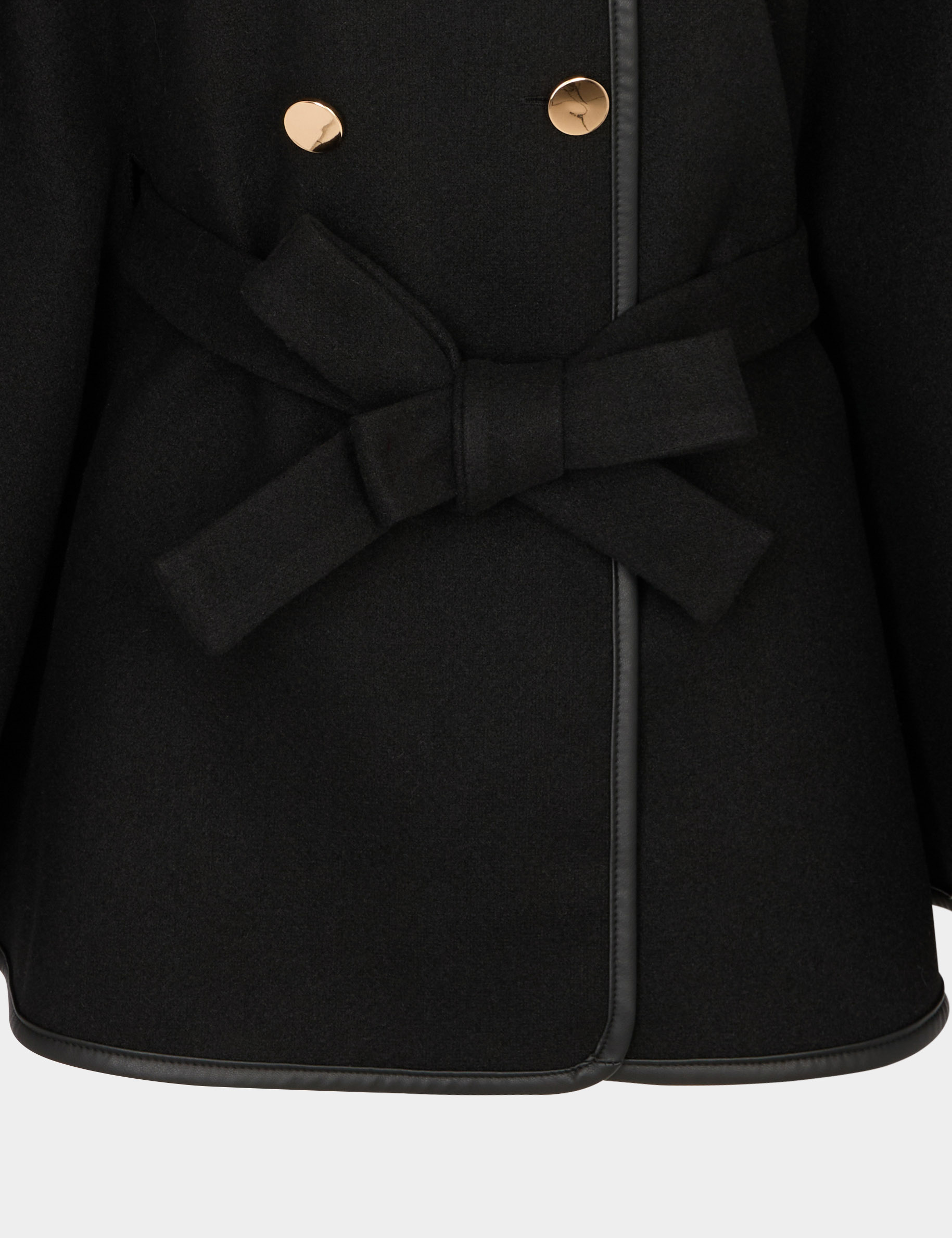 Poncho de cuello alto negro mujer