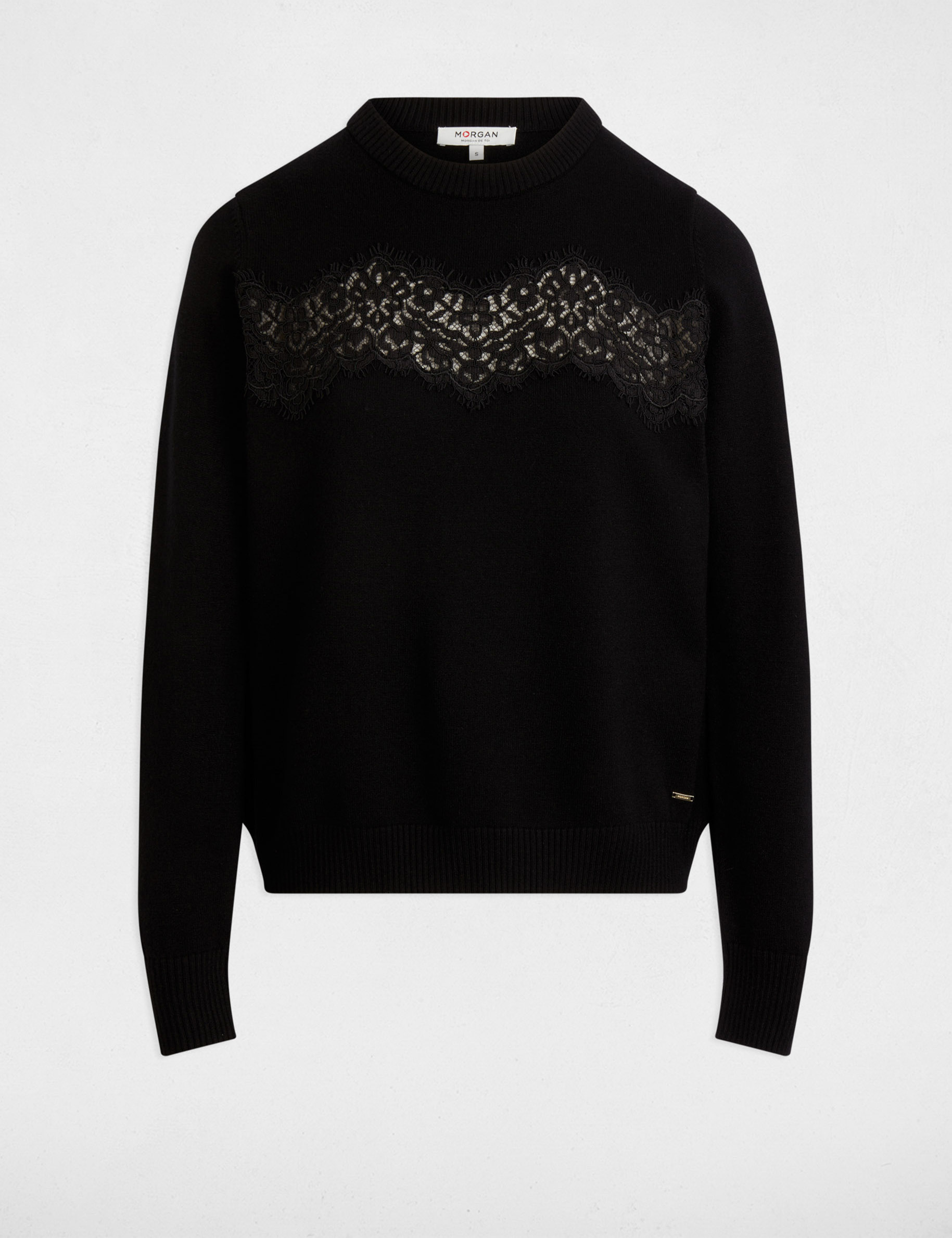 jersey cuello redondo negro mujer Jersey cuello redondo negro mujer
