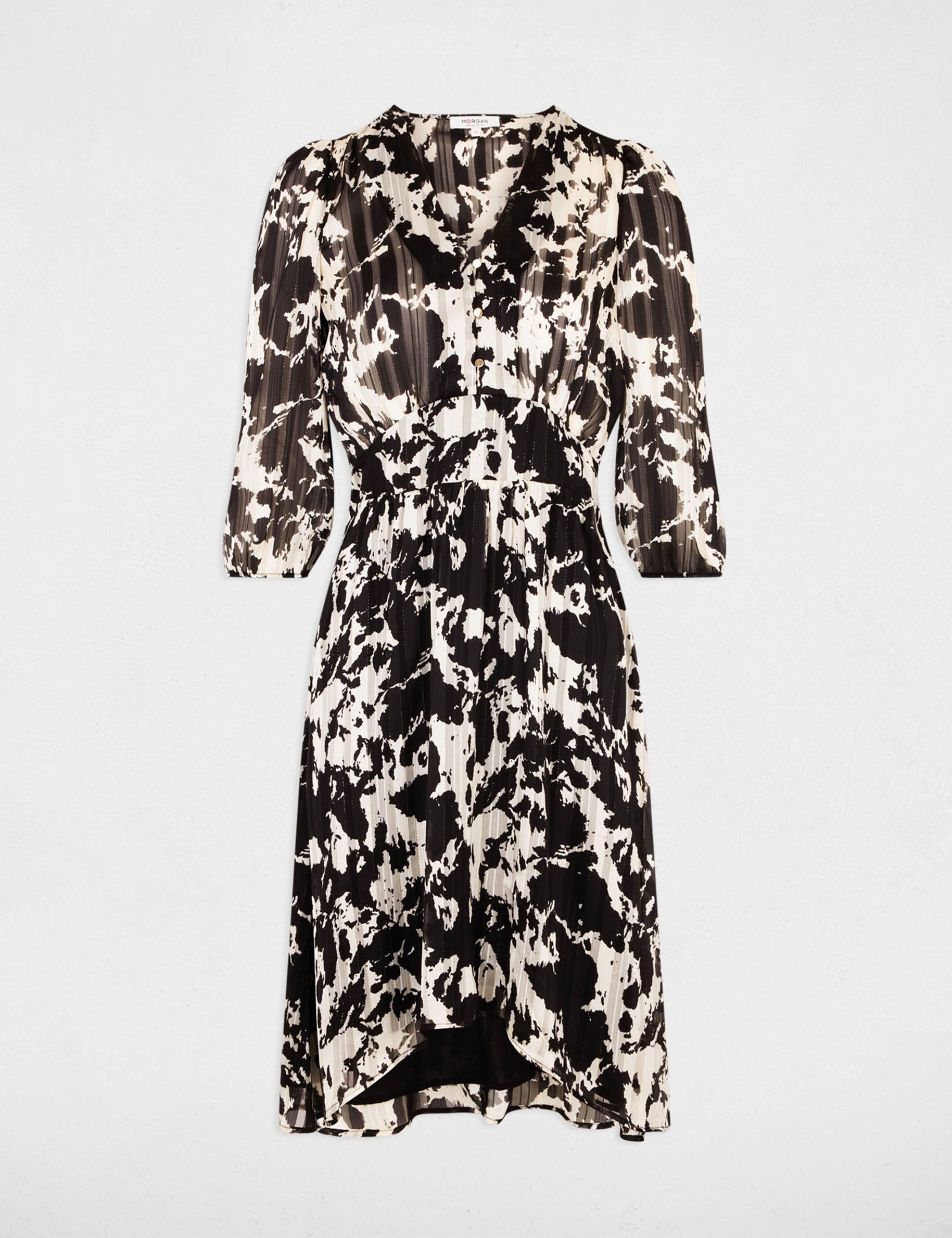 vestido evase estampado multicolor mujer Vestido evasé estampado multicolor mujer